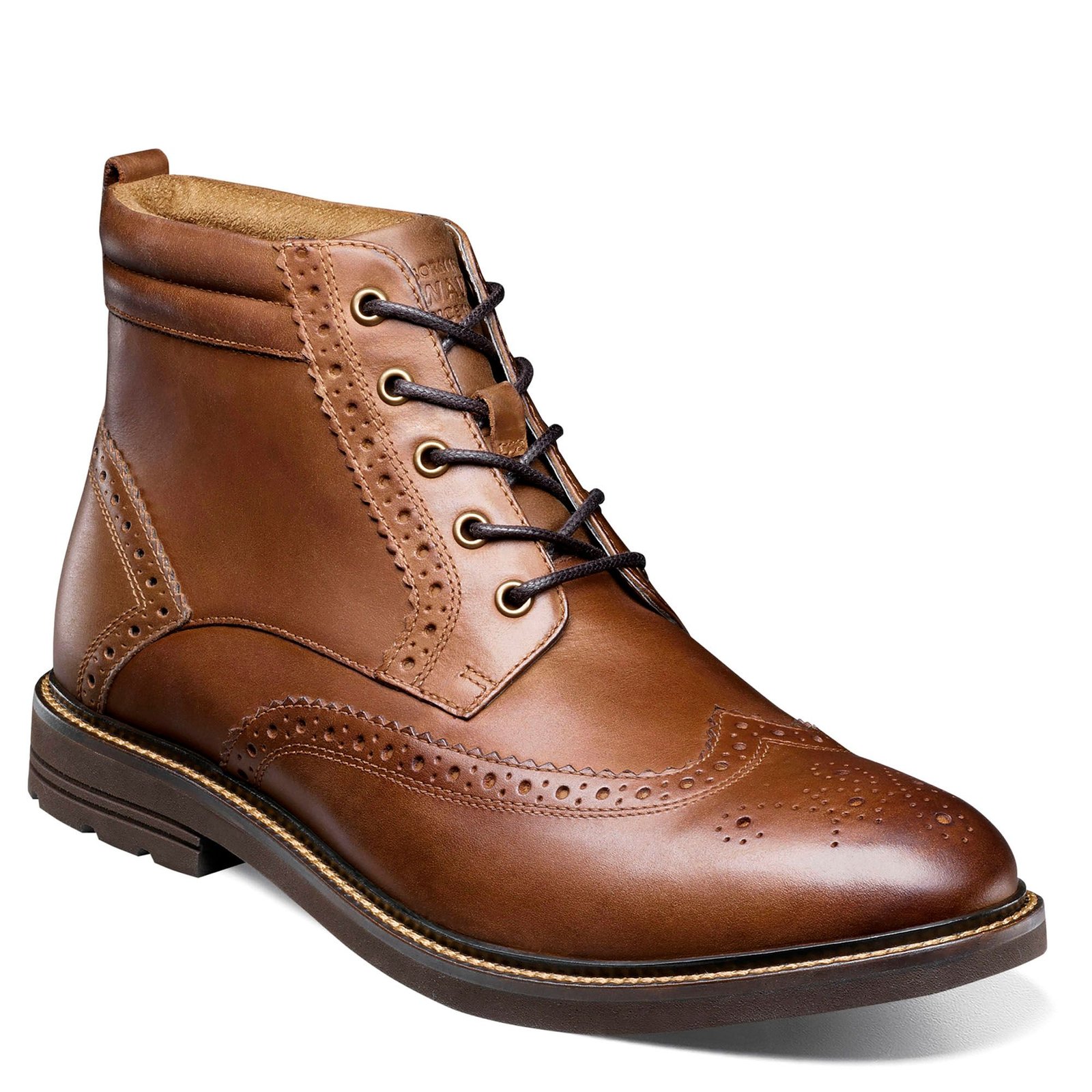 Nunn Bush Odell II Wingtip Lace Up Boot Men's Tan Boot 9.5 XW