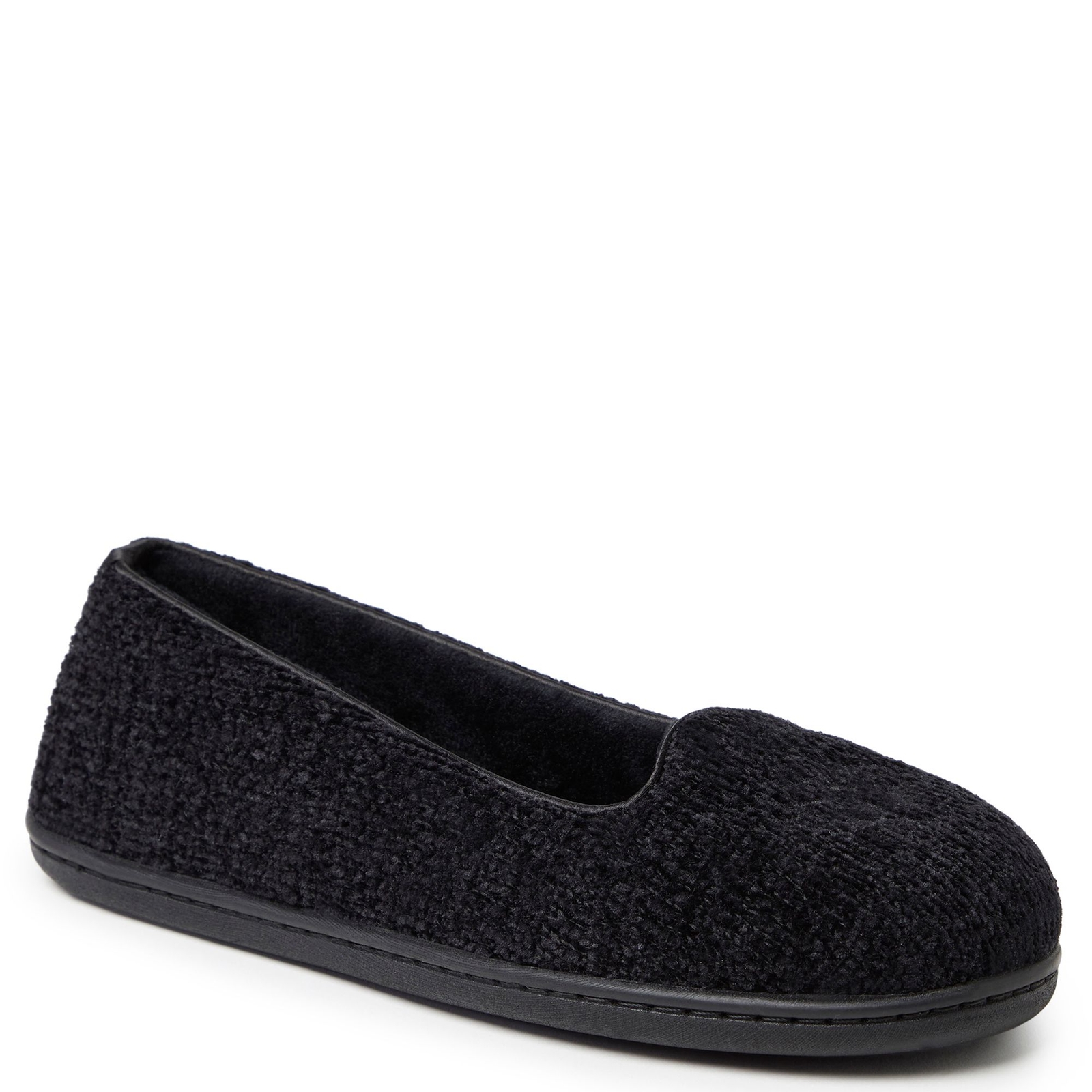 Dearfoams Rebecca Chenille Closed Back Women's Black Slipper S M
