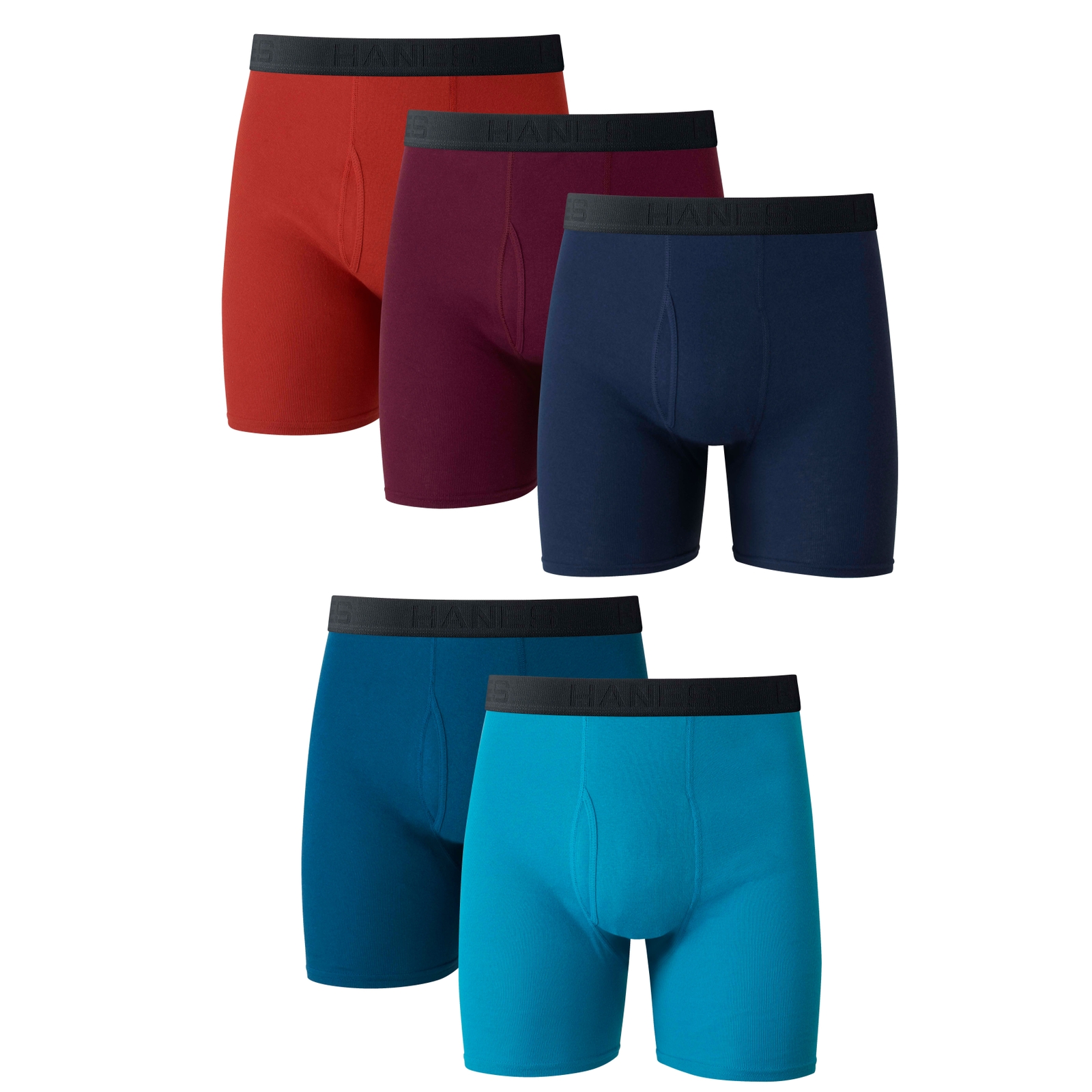 Hanes Men's Ultimate Core Stretch Boxer Brief 5-Pack Multi Underwear XXL