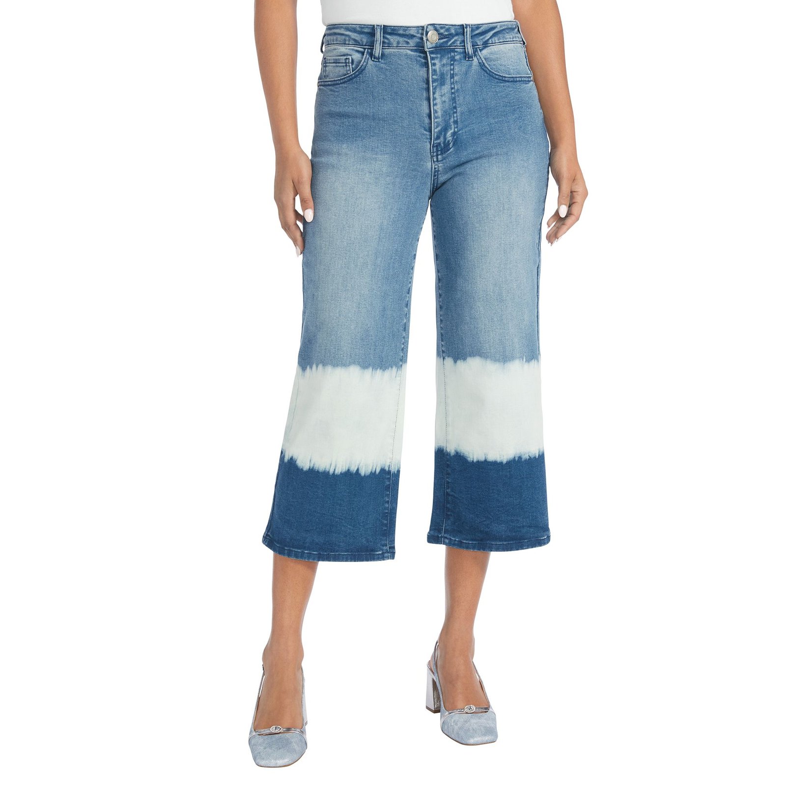 Masseys Cropped Denim Jean Blue Multi Pants