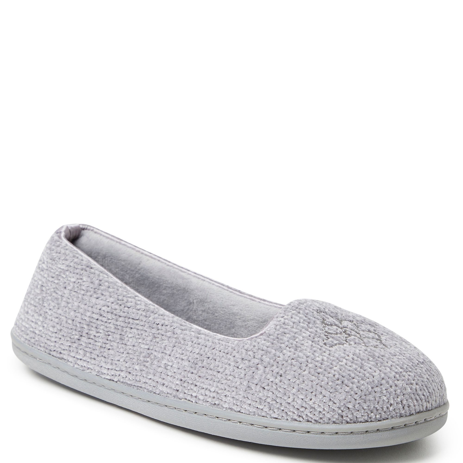 Dearfoams Rebecca Chenille Closed Back Women's Grey Slipper M M