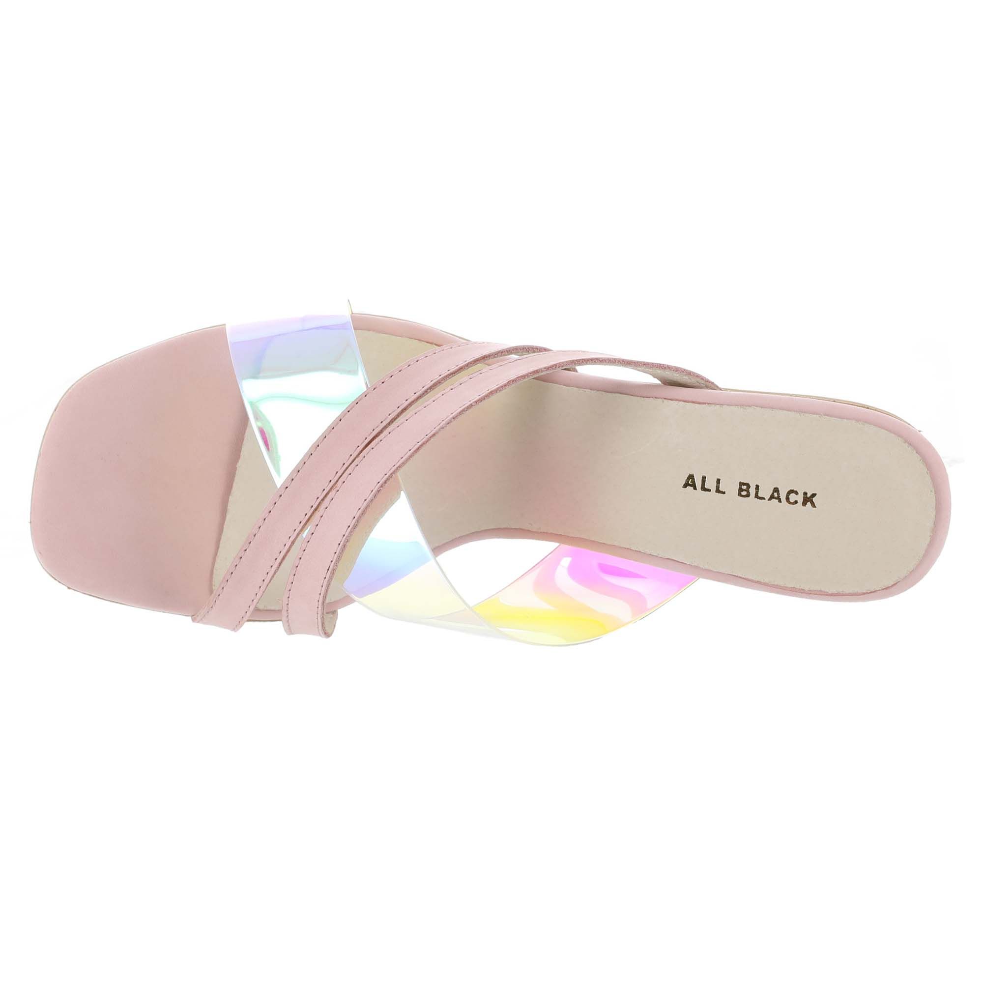 ALL BLACK Strappy Square Wedge Women's Sandal