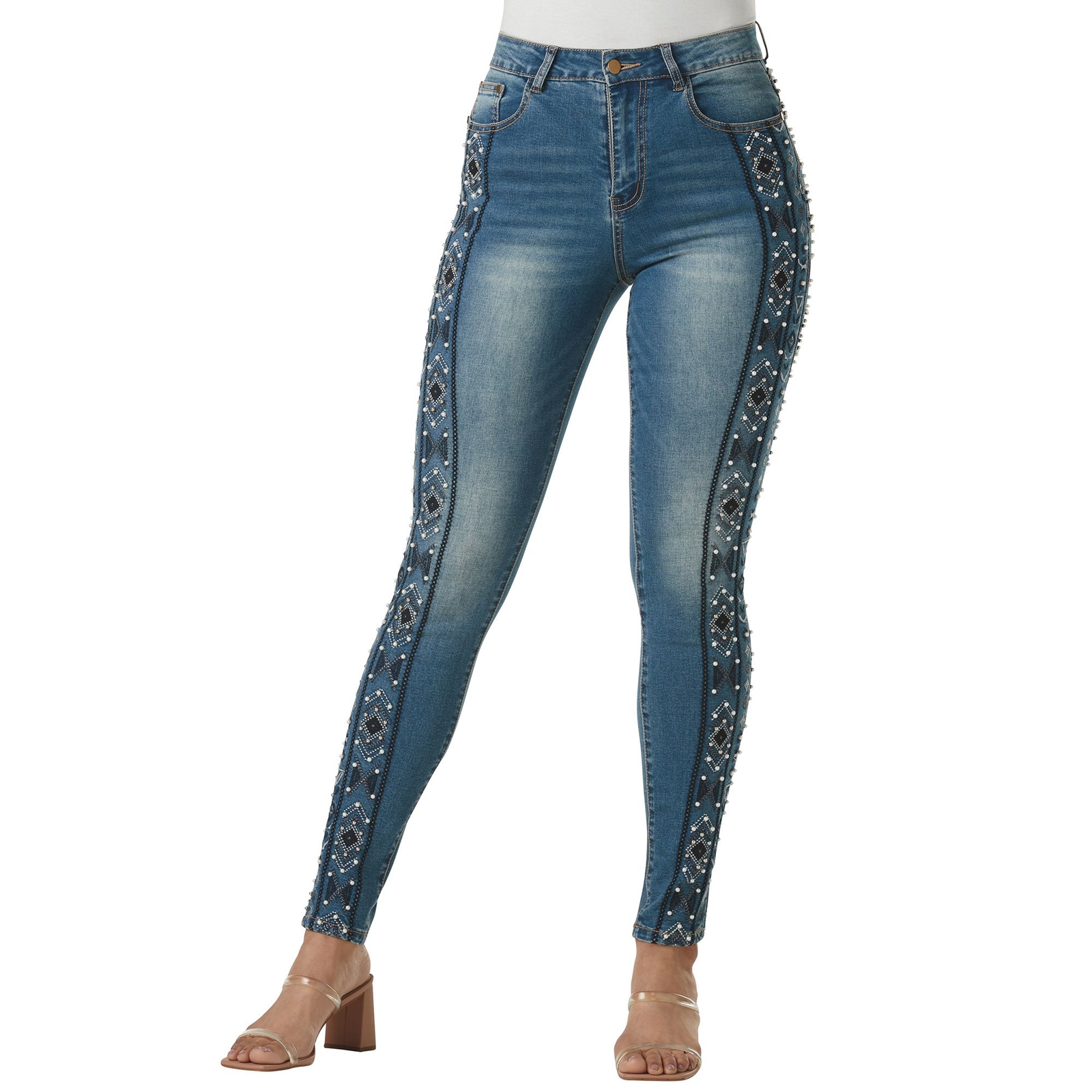 K. Jordan Aztec Embroidered Jean Multi Pants 10-Regular