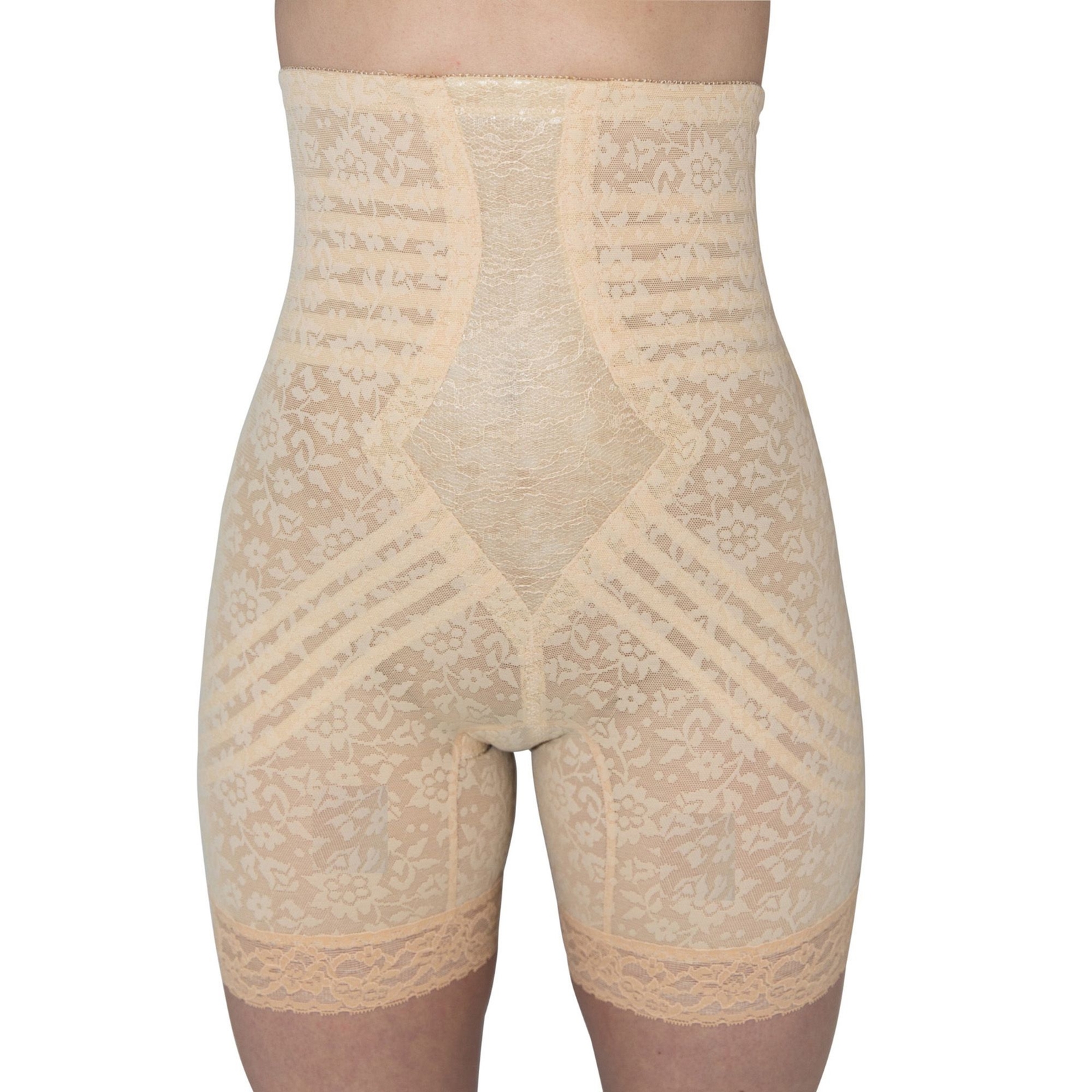 Rago Women's High Waist Extra Firm Thigh Shaper Tan Shapewear 5X
