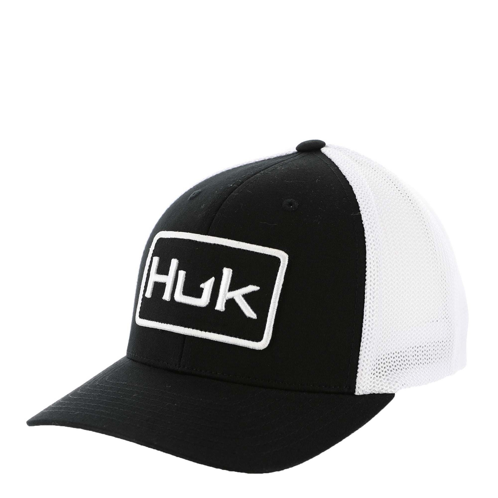 HUK Men's Solid Stretch Trucker Hat Black Hats L/XL
