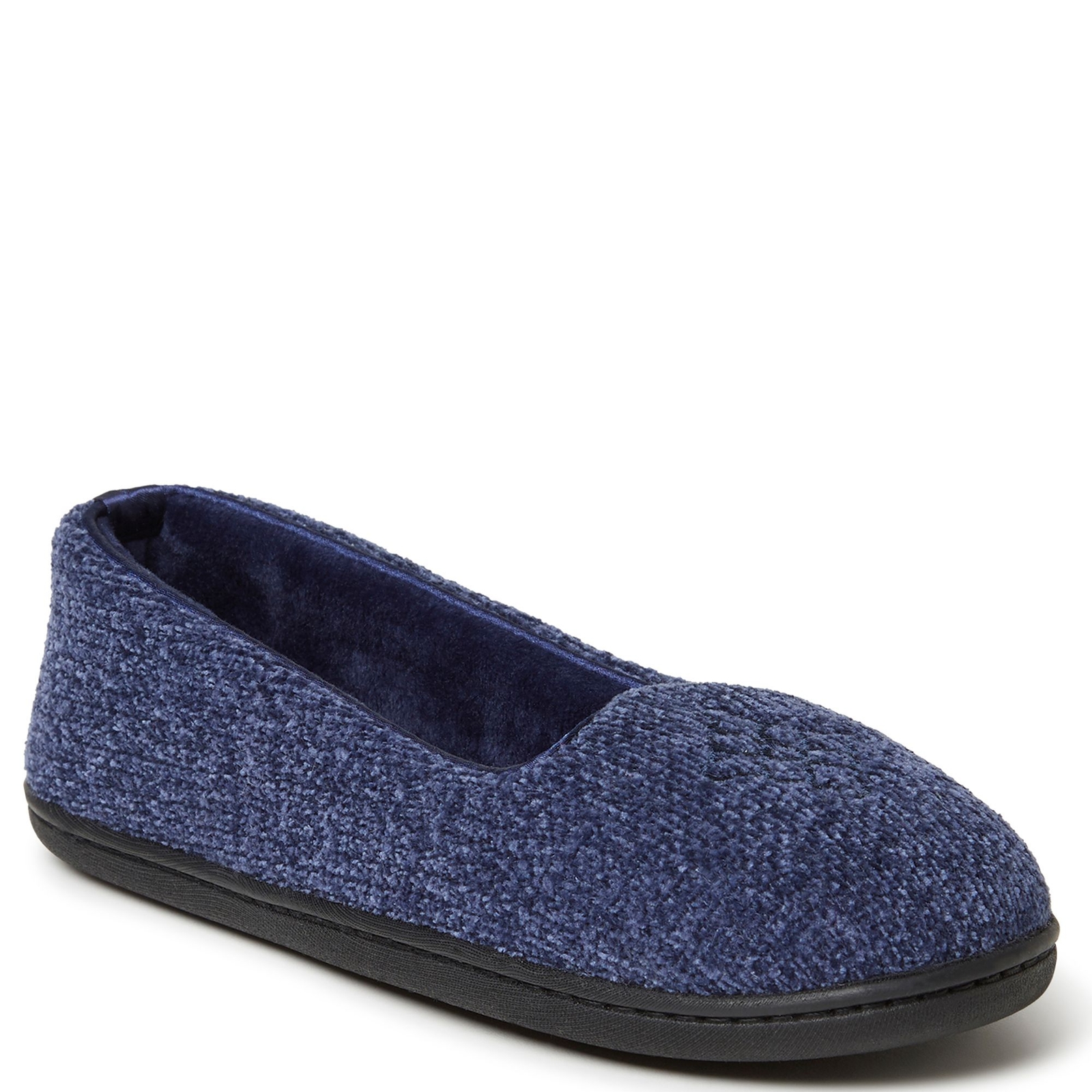 Dearfoams Rebecca Chenille Closed Back Women's Blue Slipper S M
