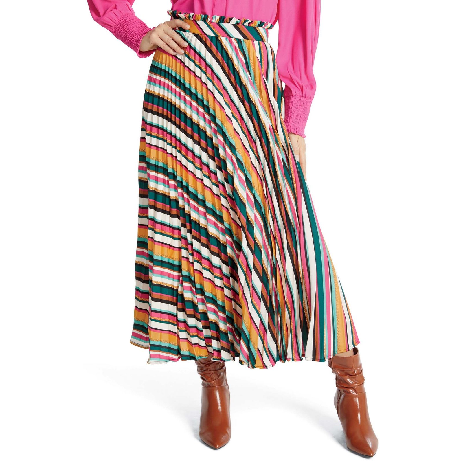 Masseys Pleated Skirt Multi Skirts 3X Masseys Pleated Skirt Multi Skirts 3X