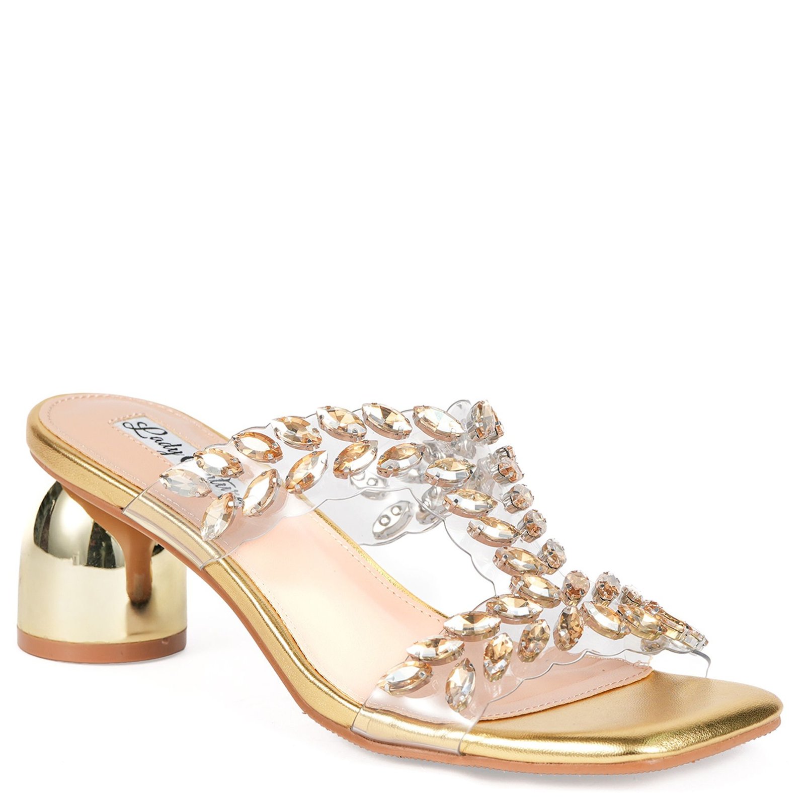 Lady Couture of NY Seastar Women's Clear Gold Sandal 11