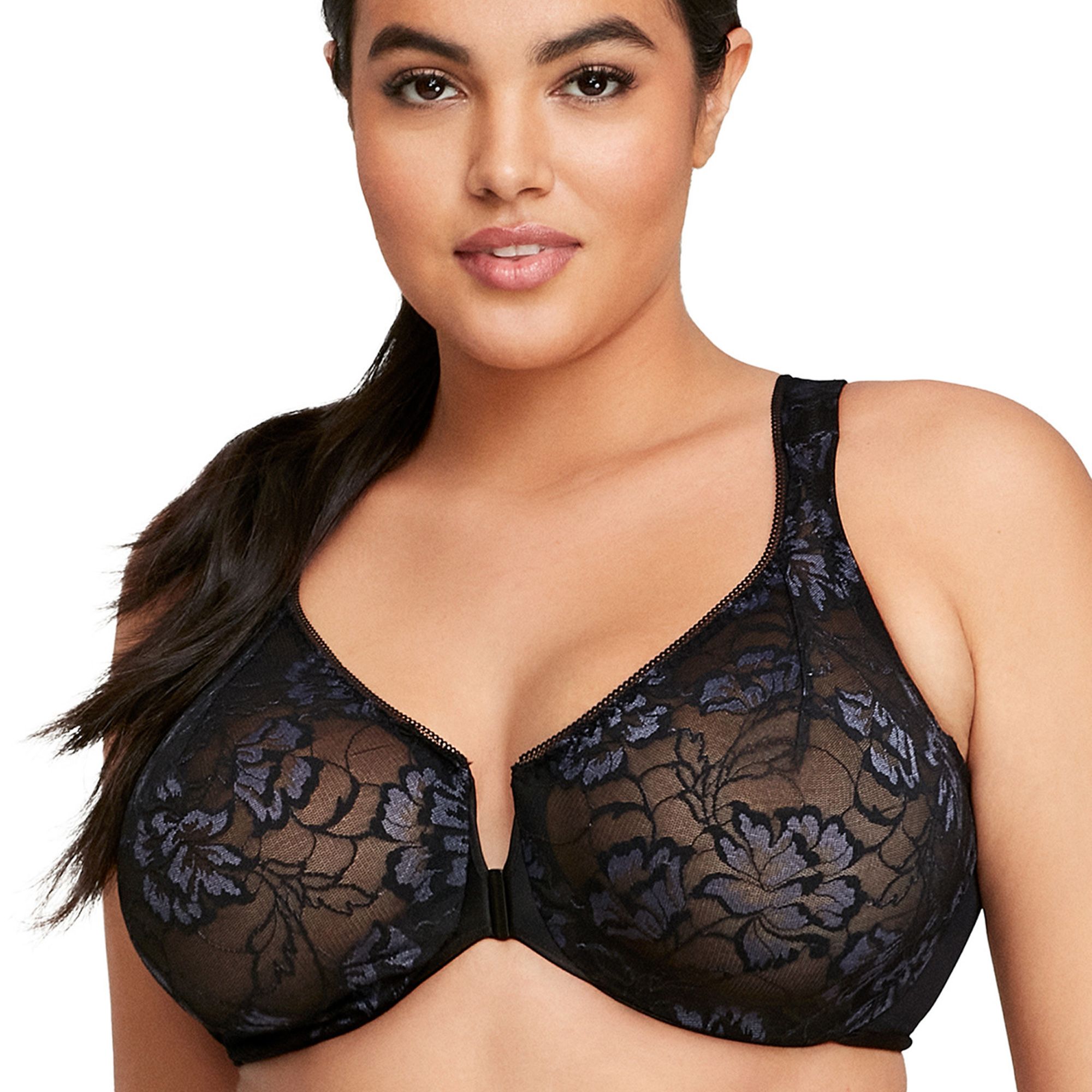 ののん  Glamorise Lacey T-Back Front Close Wonderwire Bra | eBay