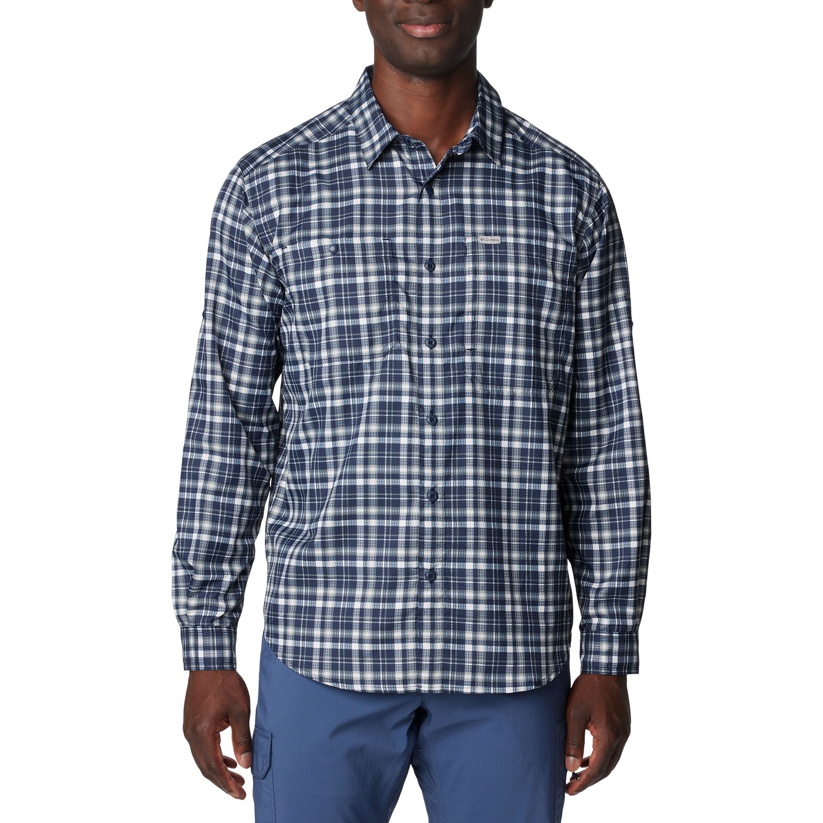 Columbia Men's Silver Ridge Utility Lite Long Sleeve Shirt Navy Shirts M