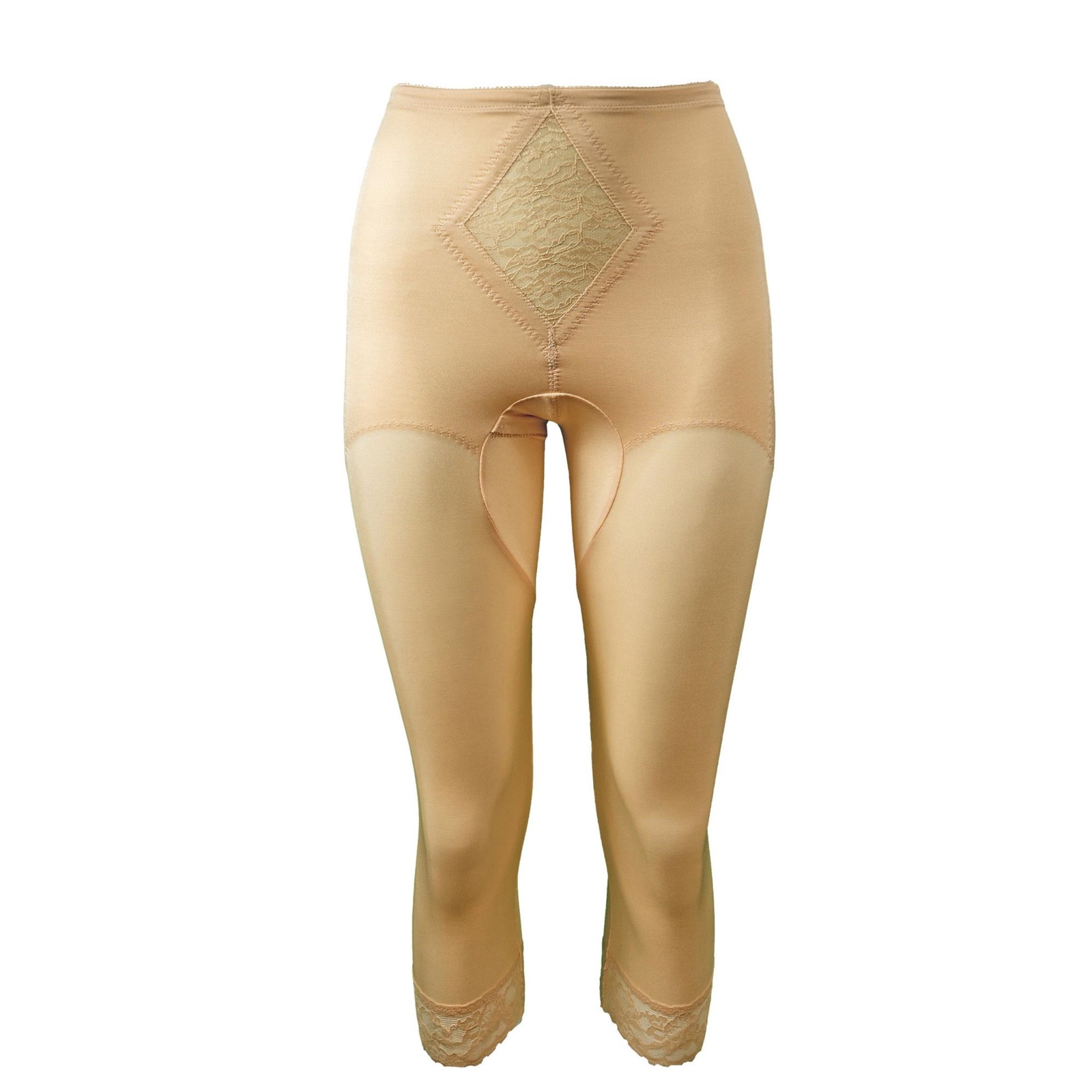 Rago Women's Leg Shaping Capri Liner Pants Tan Shapewear 5X
