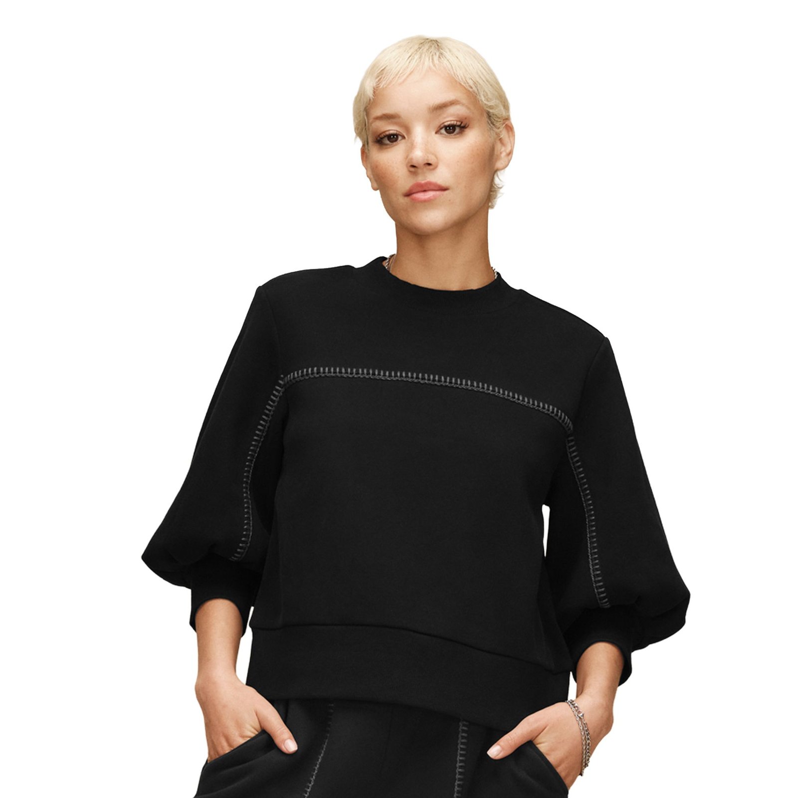 UGG Classic Puff Sleeve Top Black Knit Tops