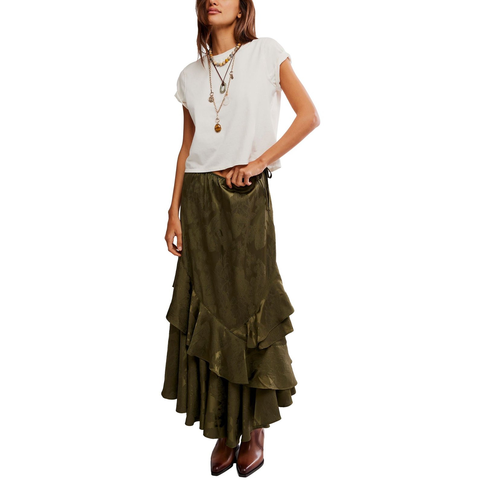 Free People Autumn Promenade Maxi Brown Dresses 10