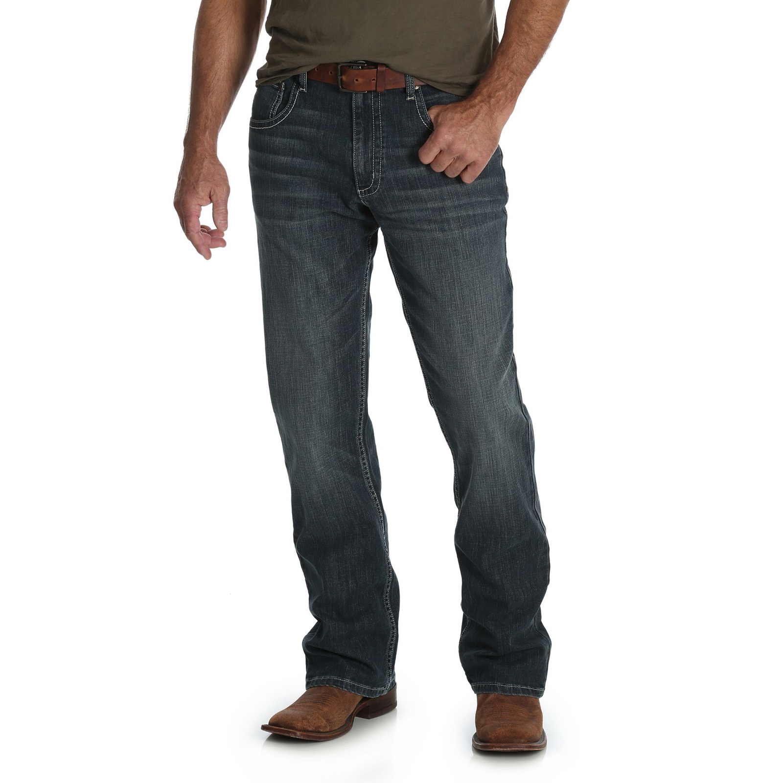 Wrangler Men's Vintage Bootcut Jean Blue Pants 36-30