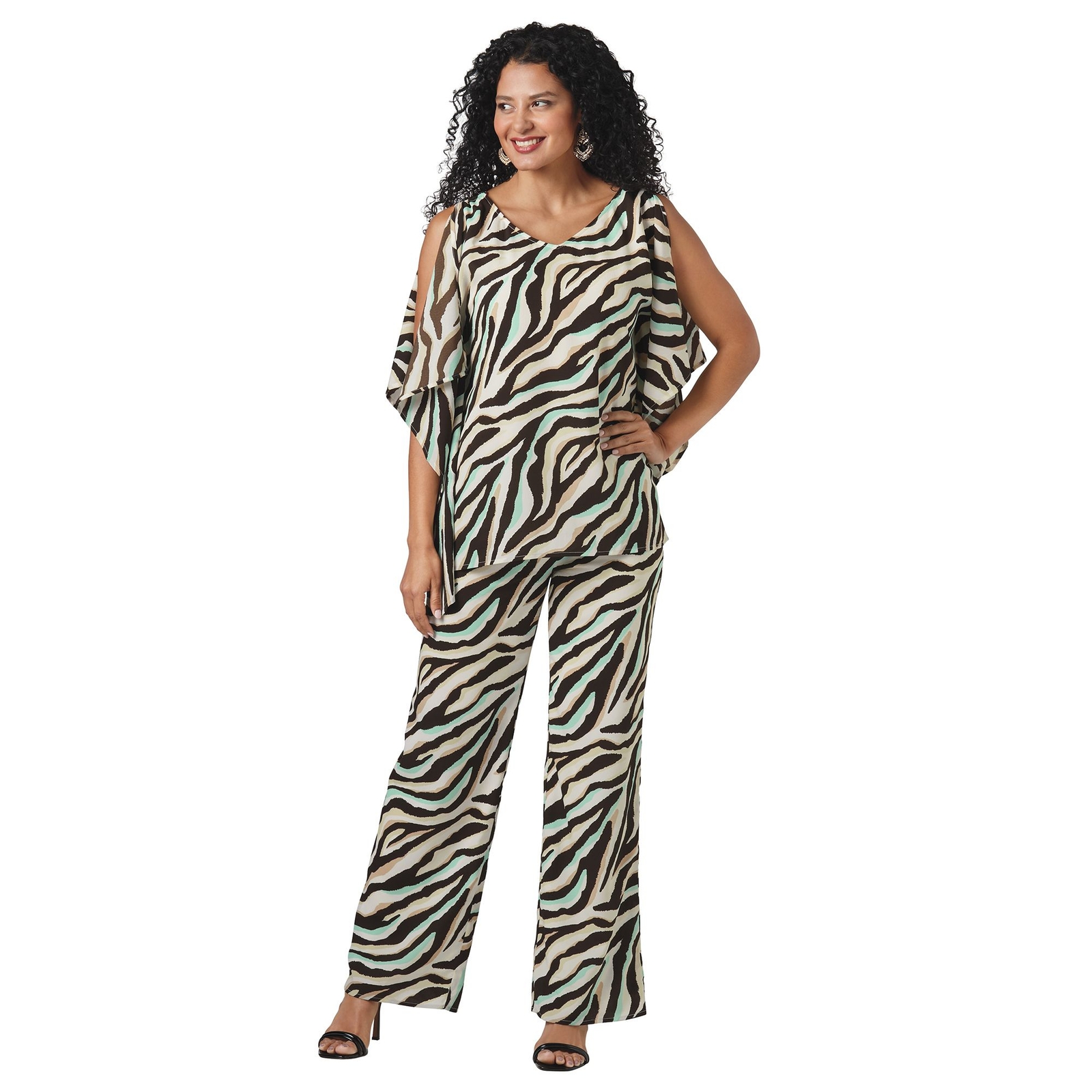 Masseys Flowy Top and Pant Set Multi Sets 5X