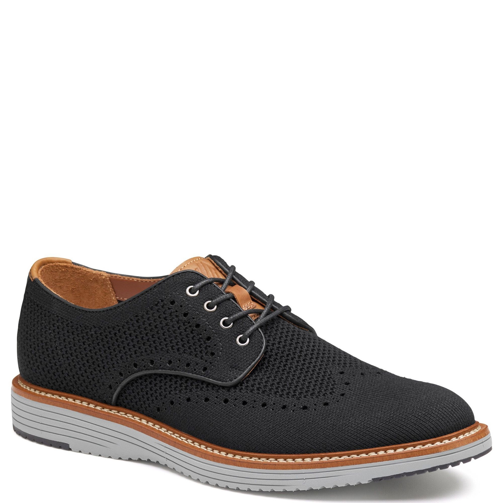 Johnston & Murphy Upton Knit Wingtip Men's Black Oxford 14 M