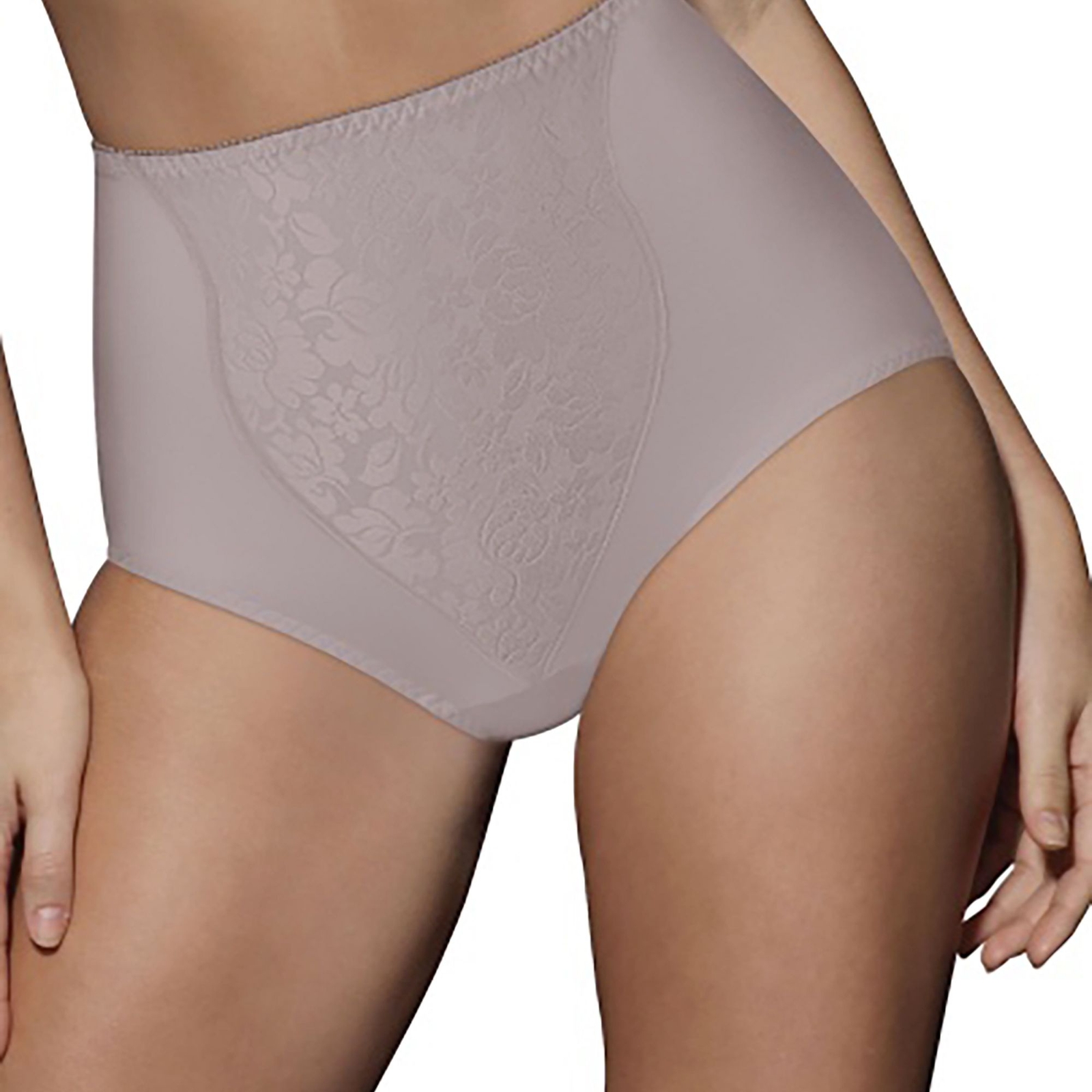 Bali Lace Panel Shaping Brief 2-Pack Grey Underwear L