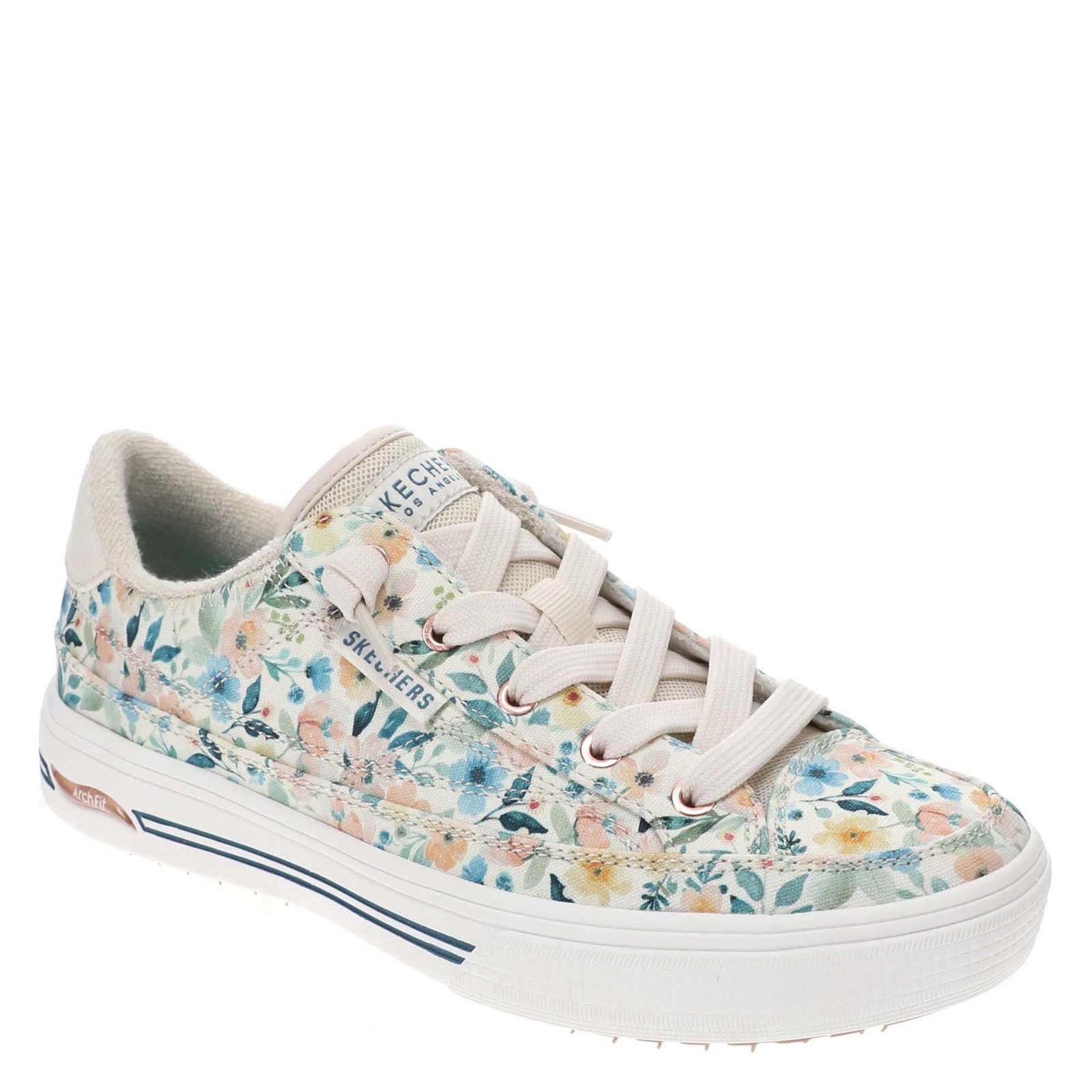 Skechers Street Arch Fit Arcade-Print Powa Women's Bone Multi Oxford 7 M