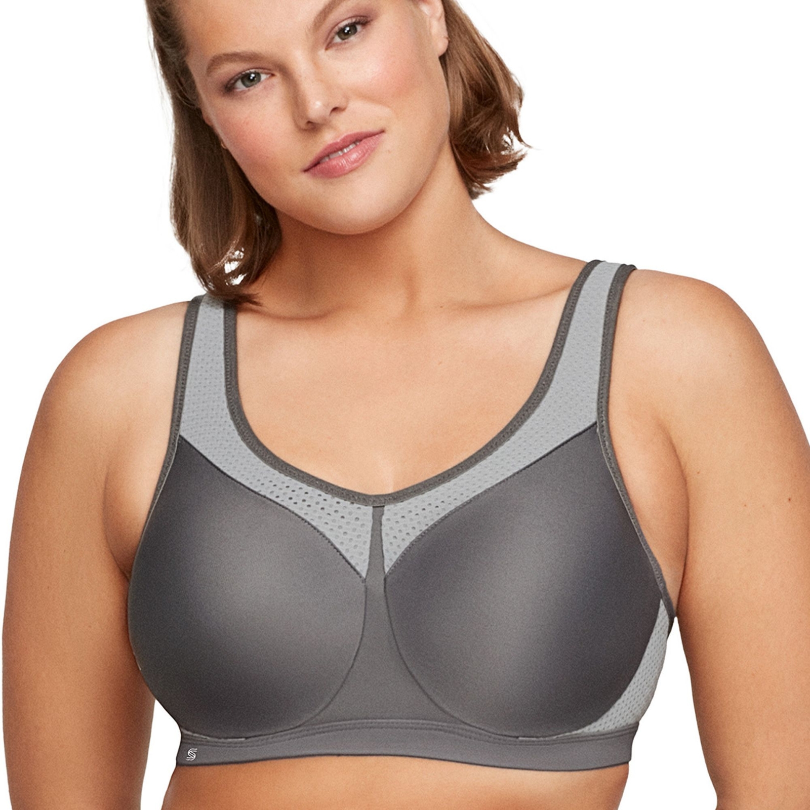 Glamorise High Impact Underwire Sports Bra Grey Bras 38-G