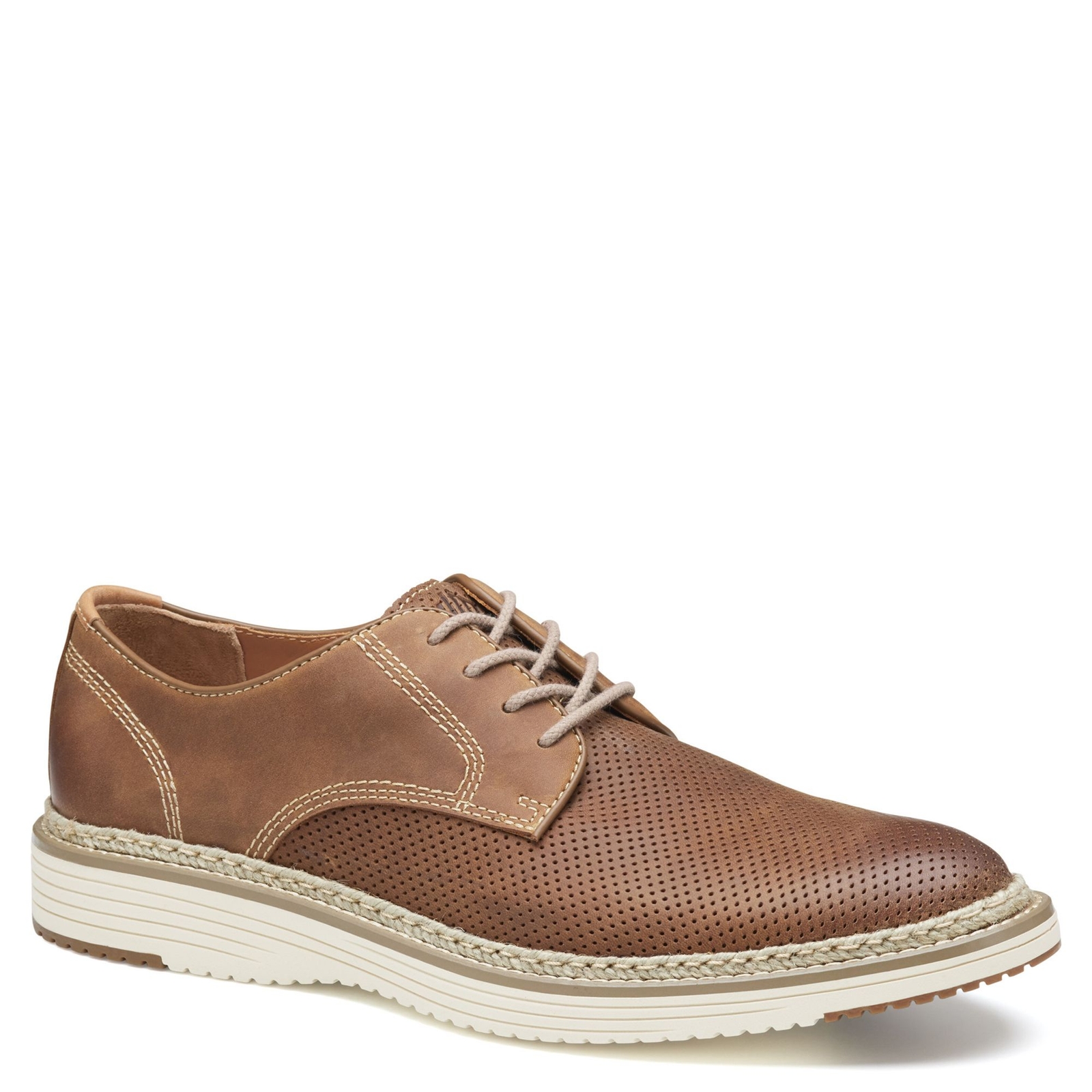 Johnston & Murphy Upton Perf Plain Toe Men's Brown Oxford 13 M