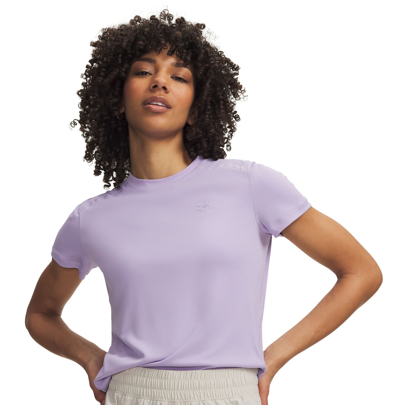 Under Armour Women's Explor Iso Women's Chill UPF Short Sleeve Purple Knit Tops XXL