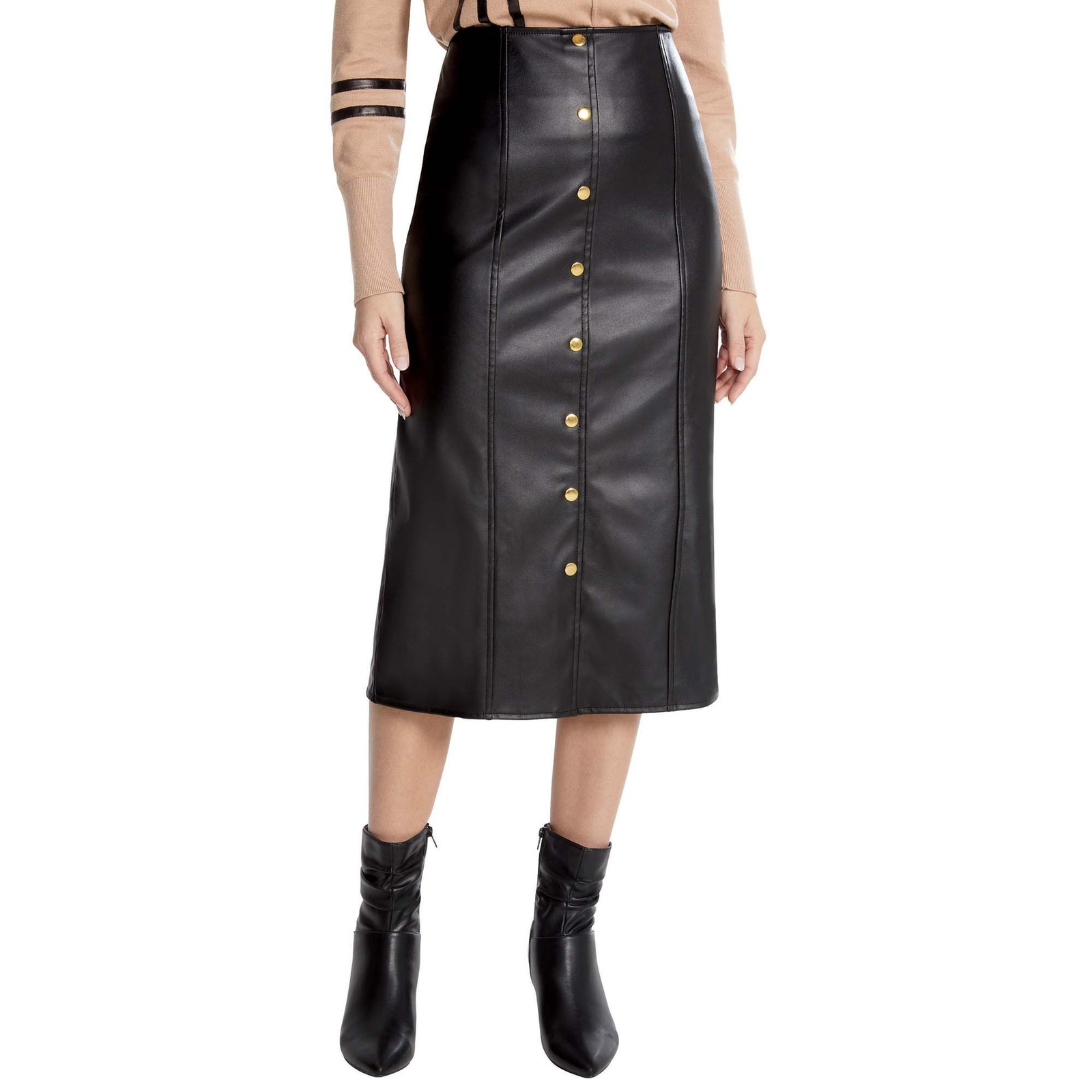 Masseys Faux Leather Skirt Black Skirts XL