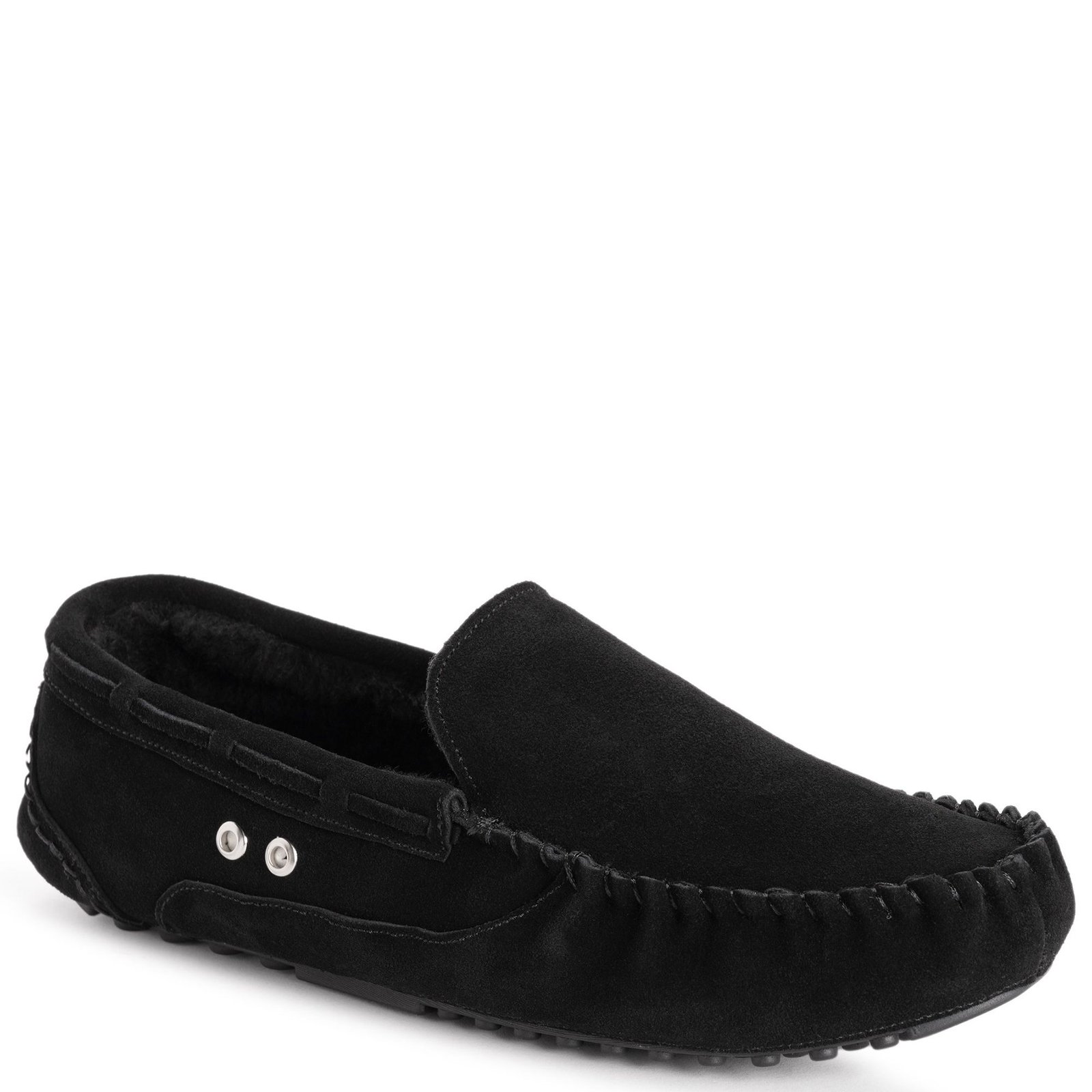 MUK LUKS Everett Moccasin Slipper Men's Black Slipper 11