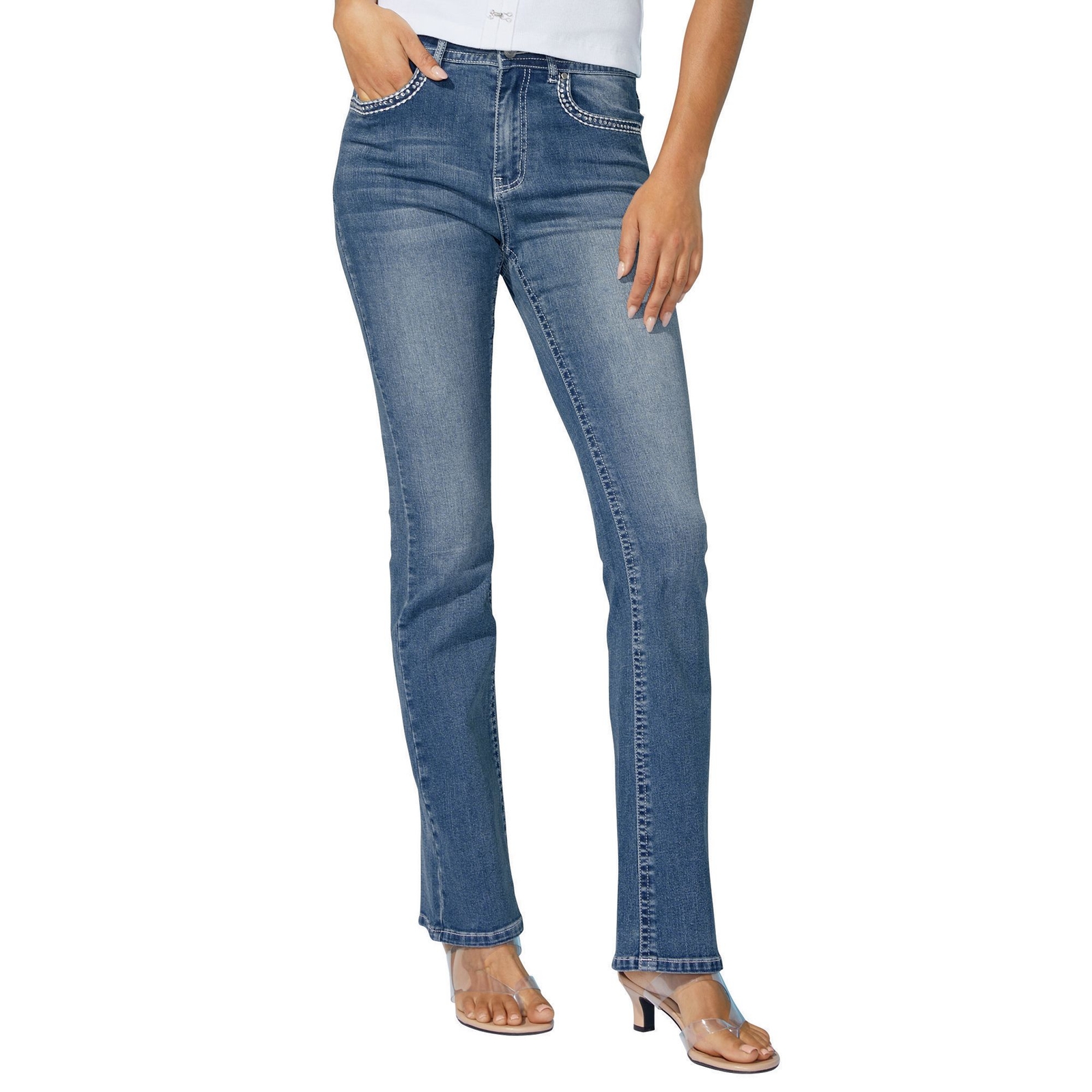 K Jordan Embellished Pocket Bootcut Jean Multi Pants 22W-Regular