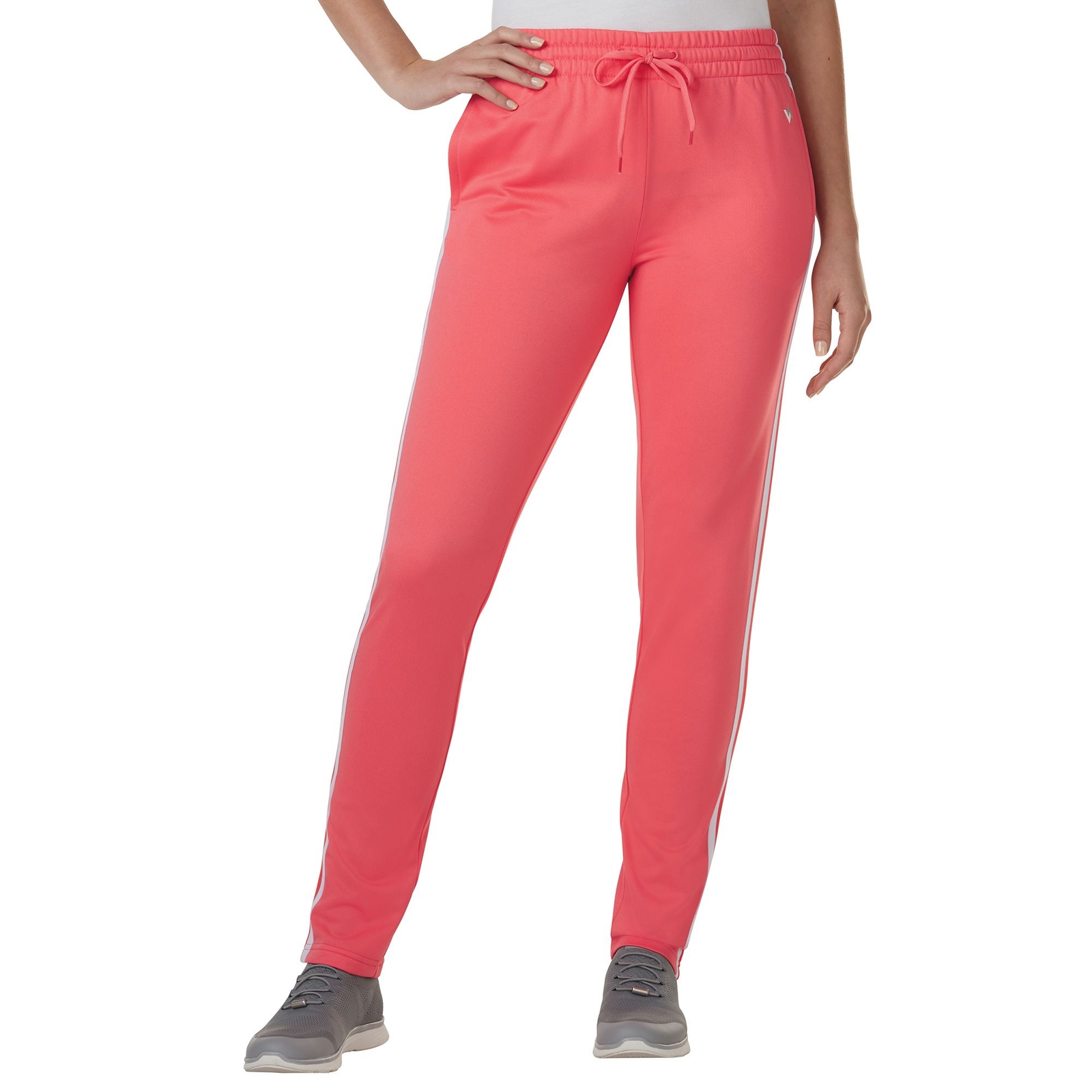 VEVO ACTIVE Women's Striped Track Pant Orange Pants L-Regular