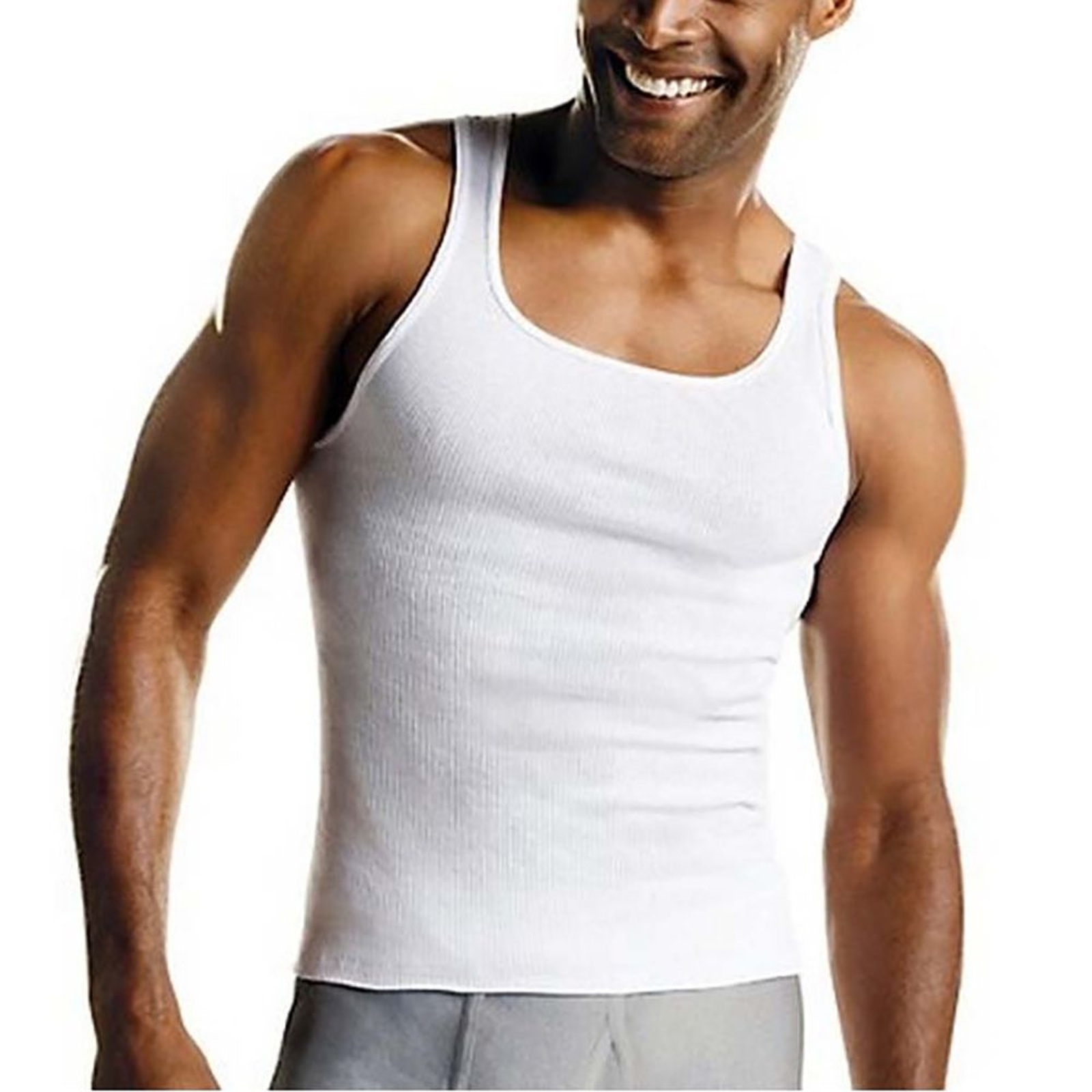 Hanes Men's Tagless ComfortSoft A-Shirt 6-Pack White Underwear XL