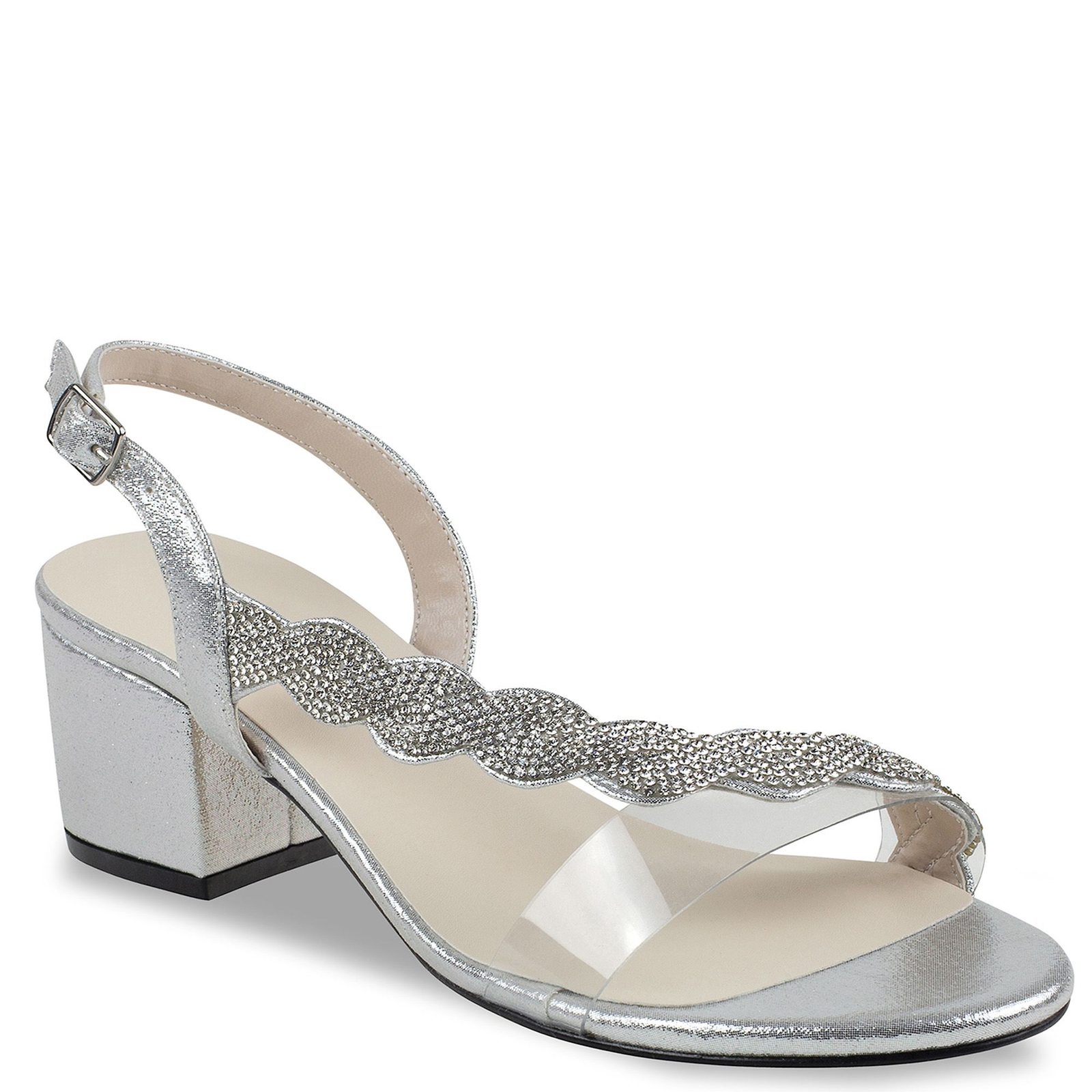 Touch Ups Ruby Women's Silver Clear Sandal 12 M