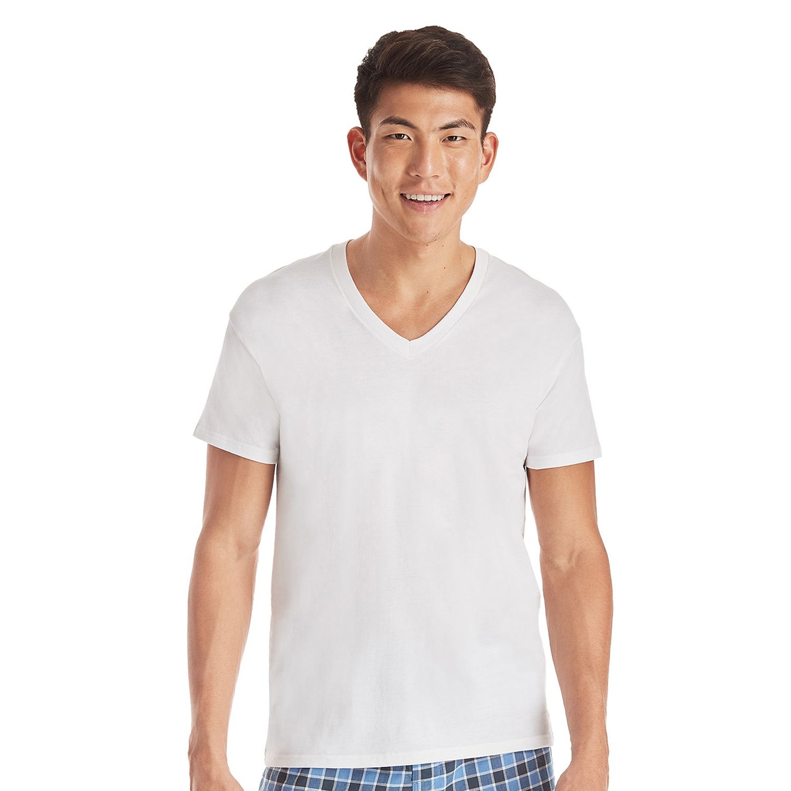Hanes Men's ComfortSoft V Neck Tee 6-Pack White Underwear XL