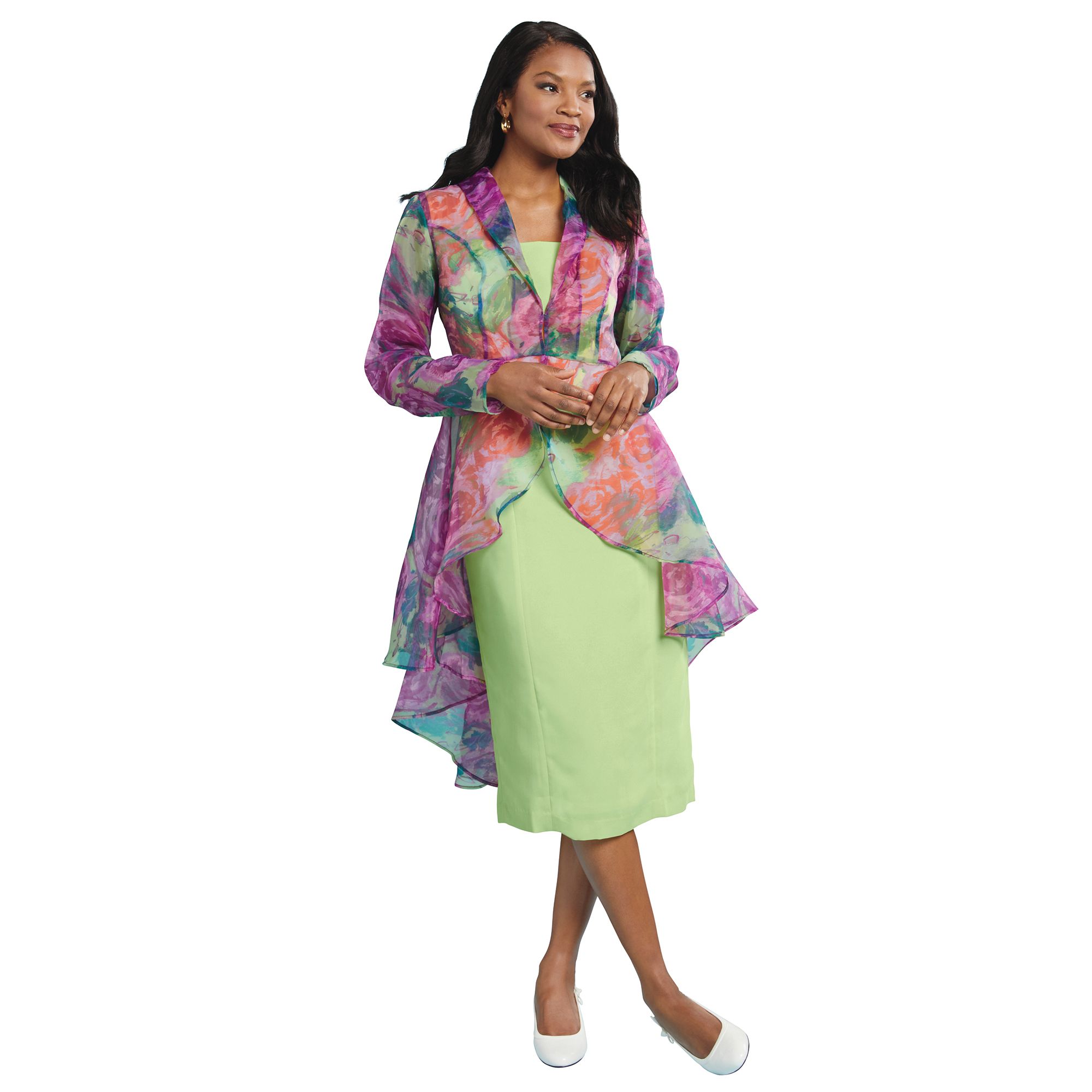 organza coat over dress BLYTHE SILK ORGANZA DRESS JACKET NAVY / L/XL / JSO2001