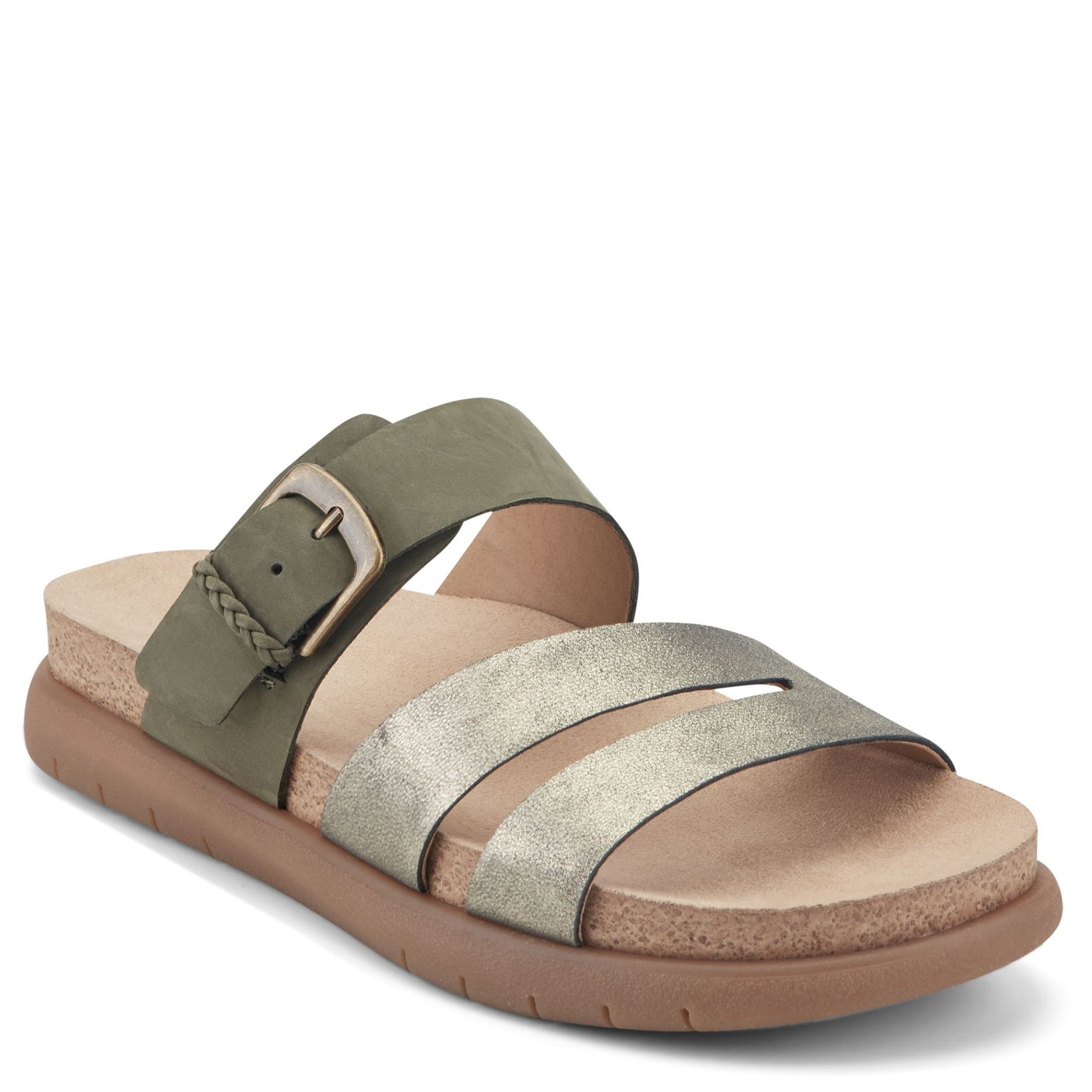 Earth Ayden Women's Green Metallic Sandal 7.5 M