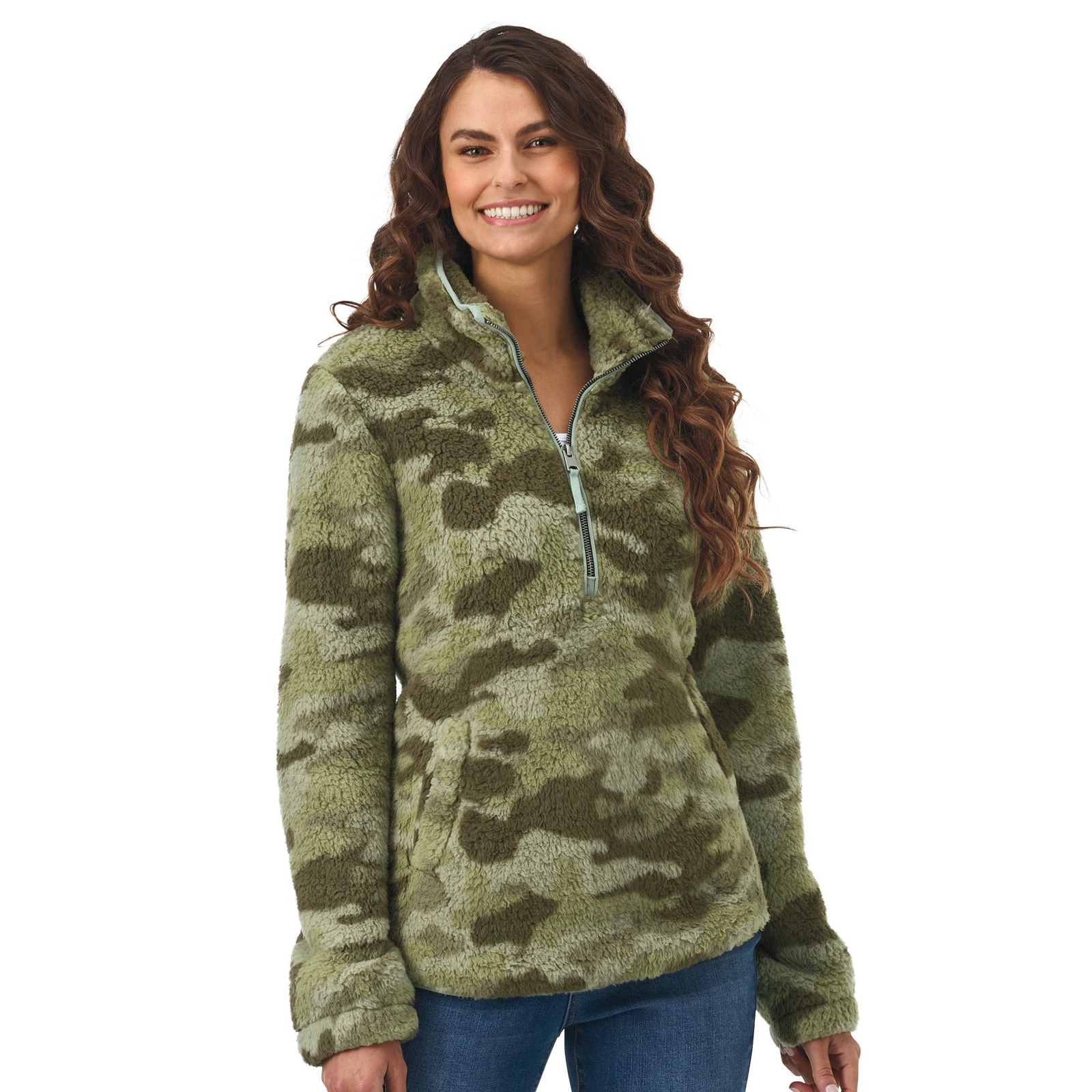 K. Jordan Favorite 1/2-Zip Sherpa Pullover Green Jackets L