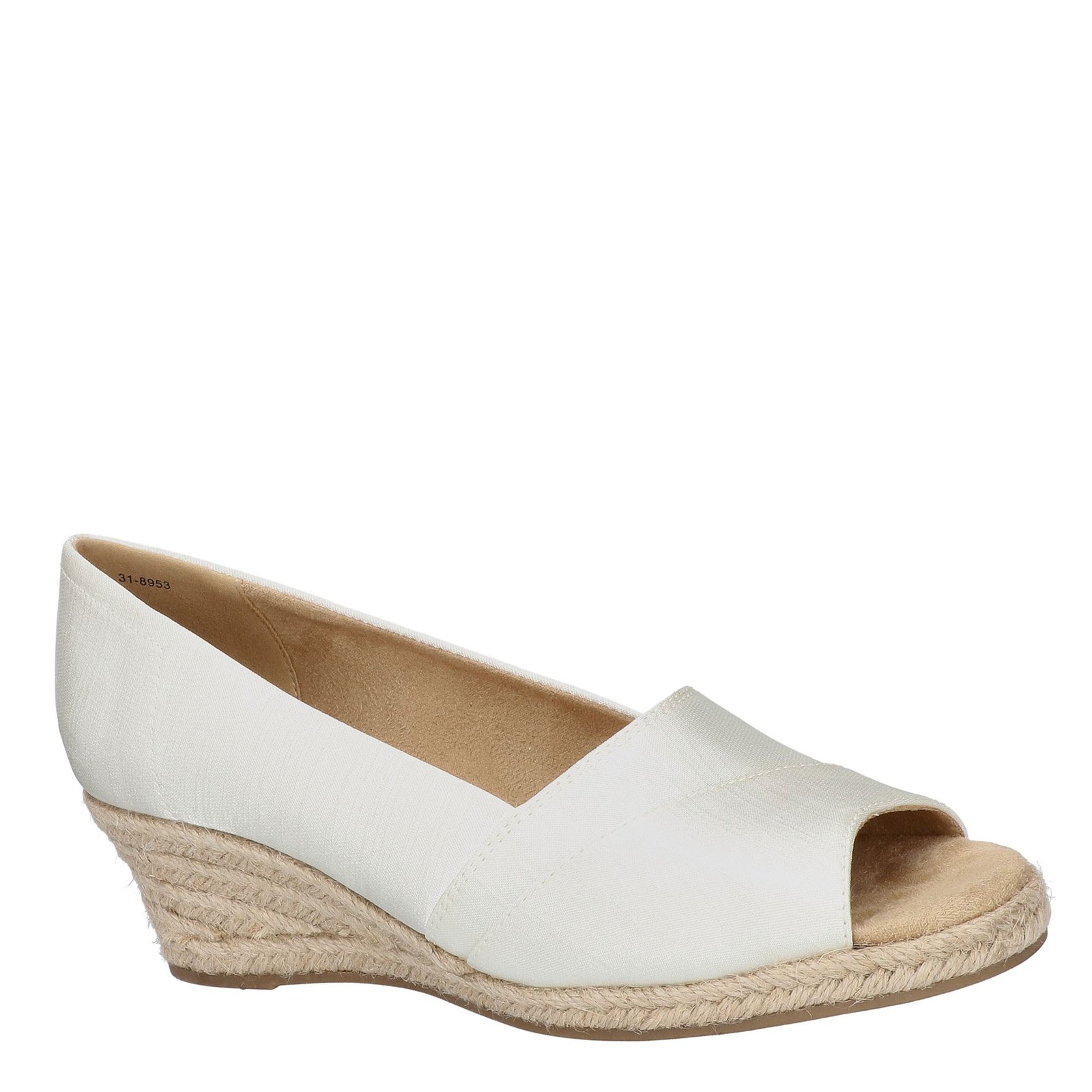Easy Street Women's Jasper Super Flex Espadrille Sandals - White Thai Silk