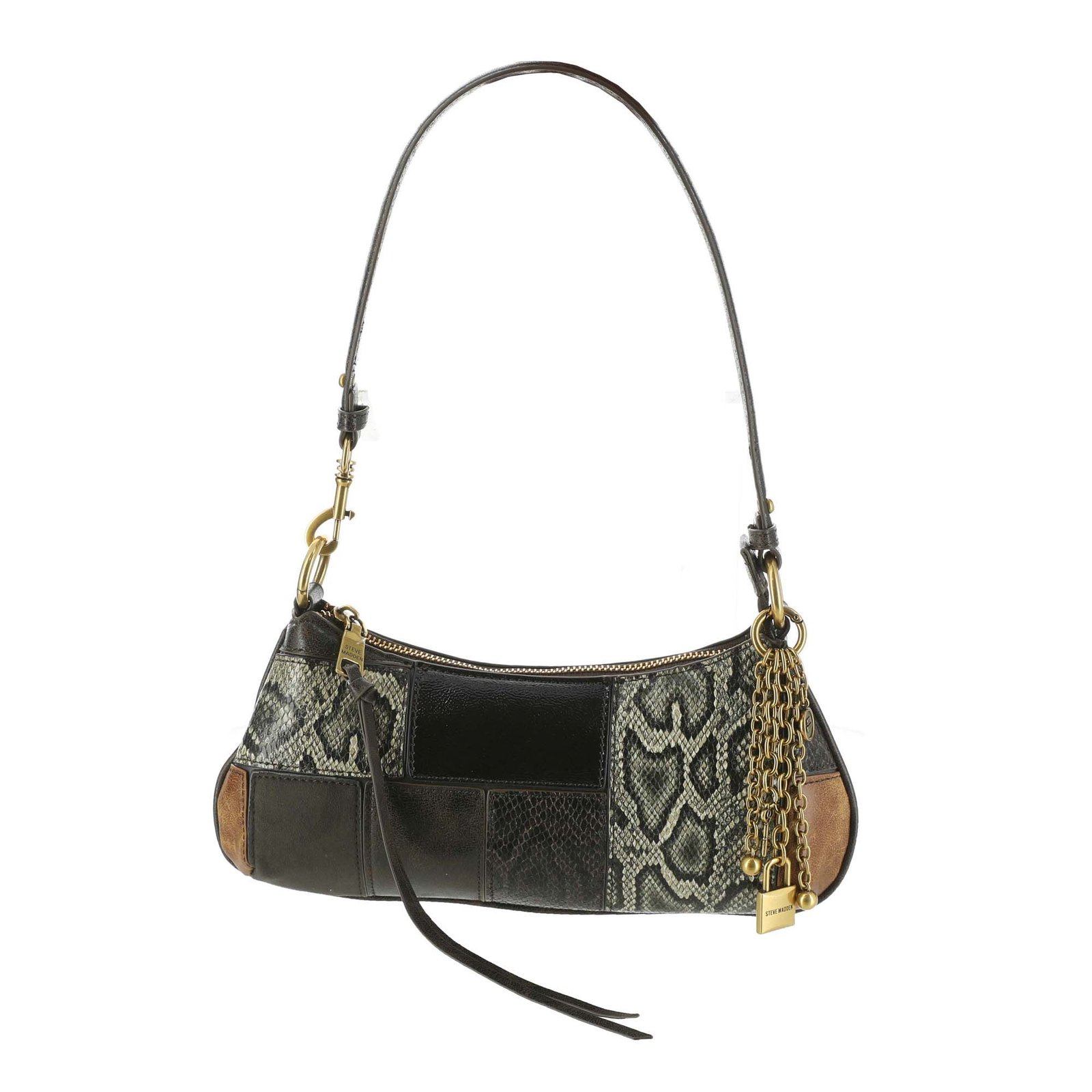 Steve Madden BIRINA-P Patchwork Shoulder Bag Brown Bags No Size