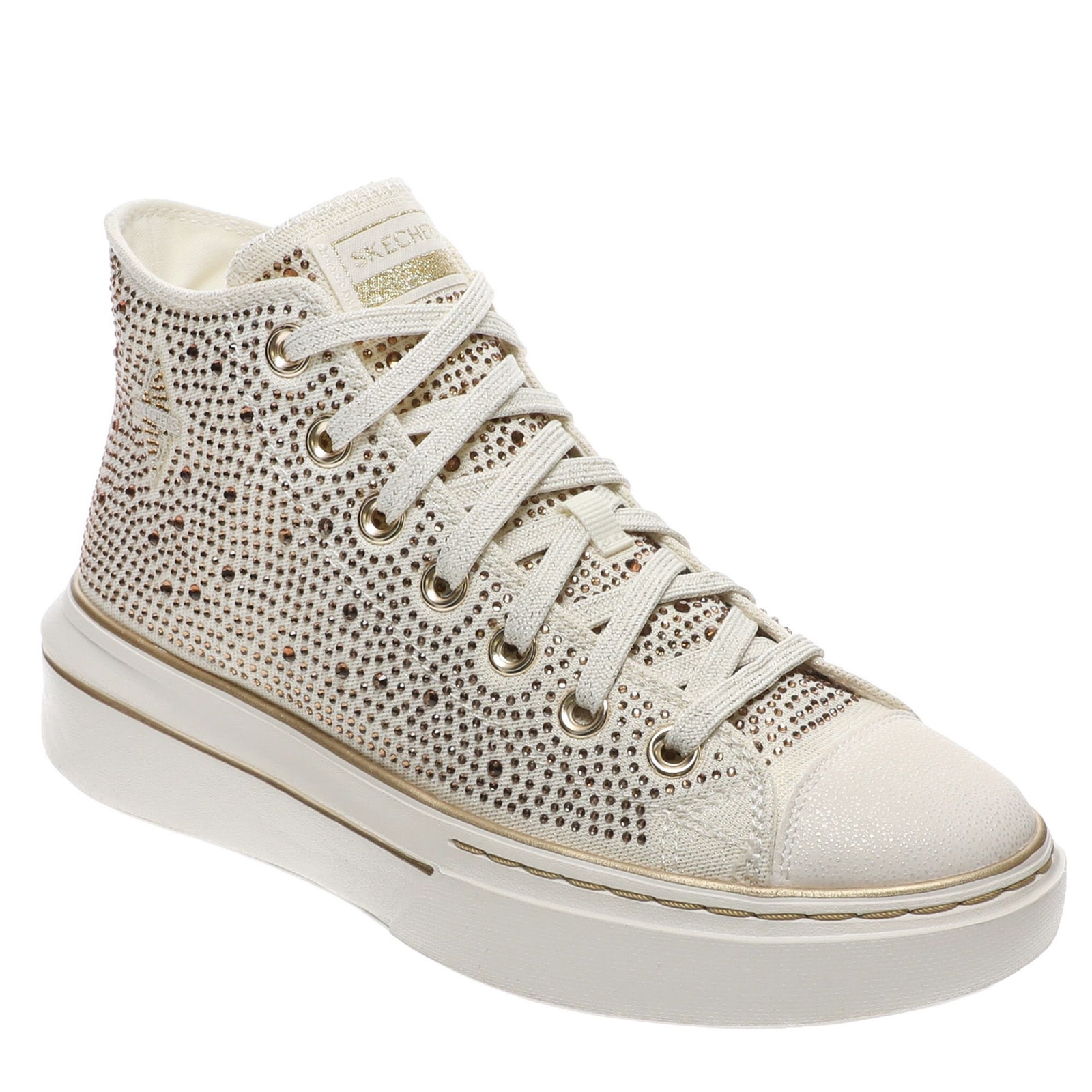 Skechers Court Classics Cordova Classic-Glitz N Glam Rhinestone High-Top Women's Gold Sneaker 9 M