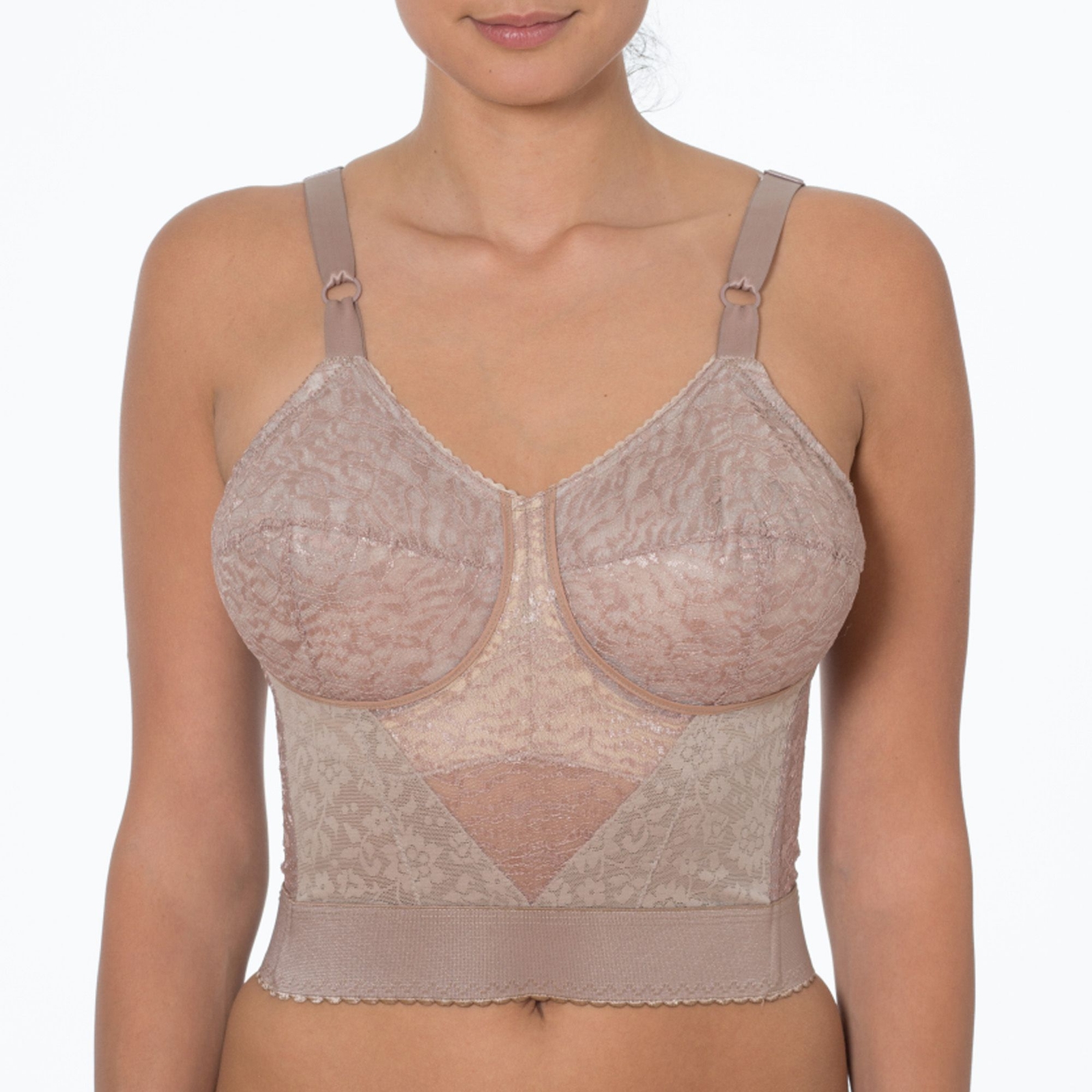 Rago Women's Longline Wirefree Expandable Cup Bra Tan Bras 48-DD