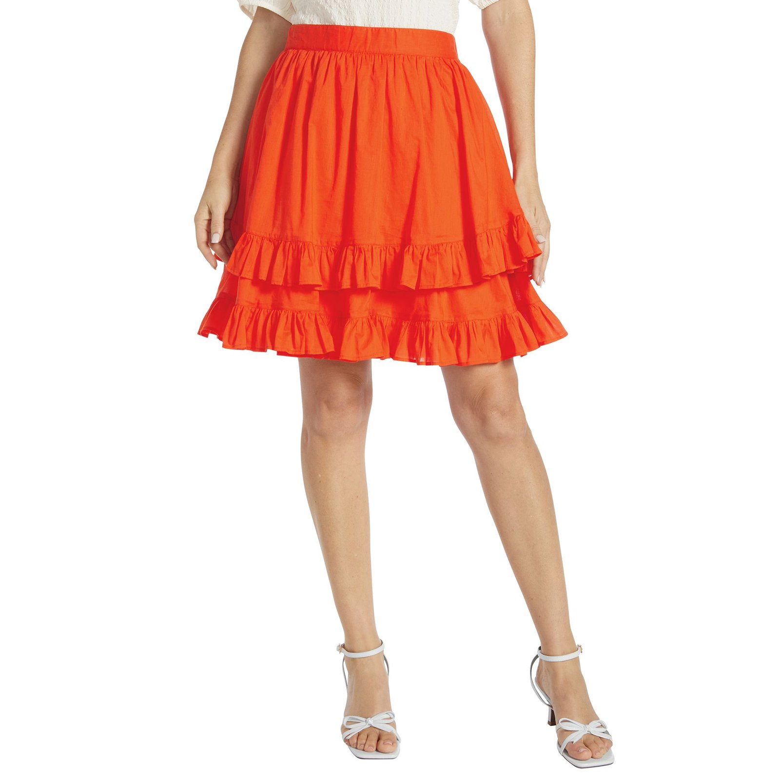 Masseys Rio Ruffle Skirt Orange Red Skirts
