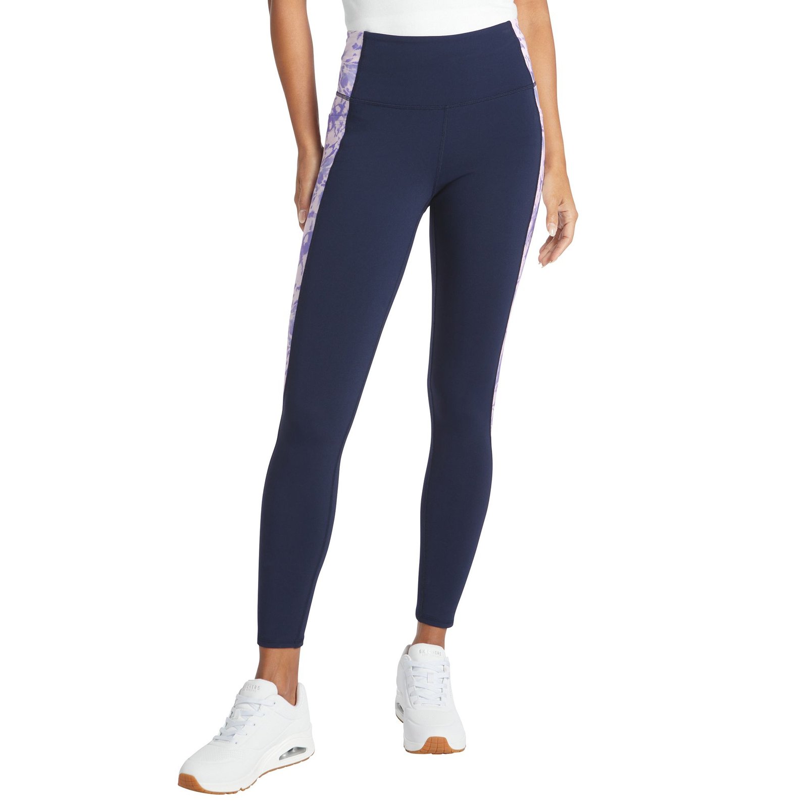 Skechers Women's GoWalk Print Block Floral High-Waist Legging Blue Pants