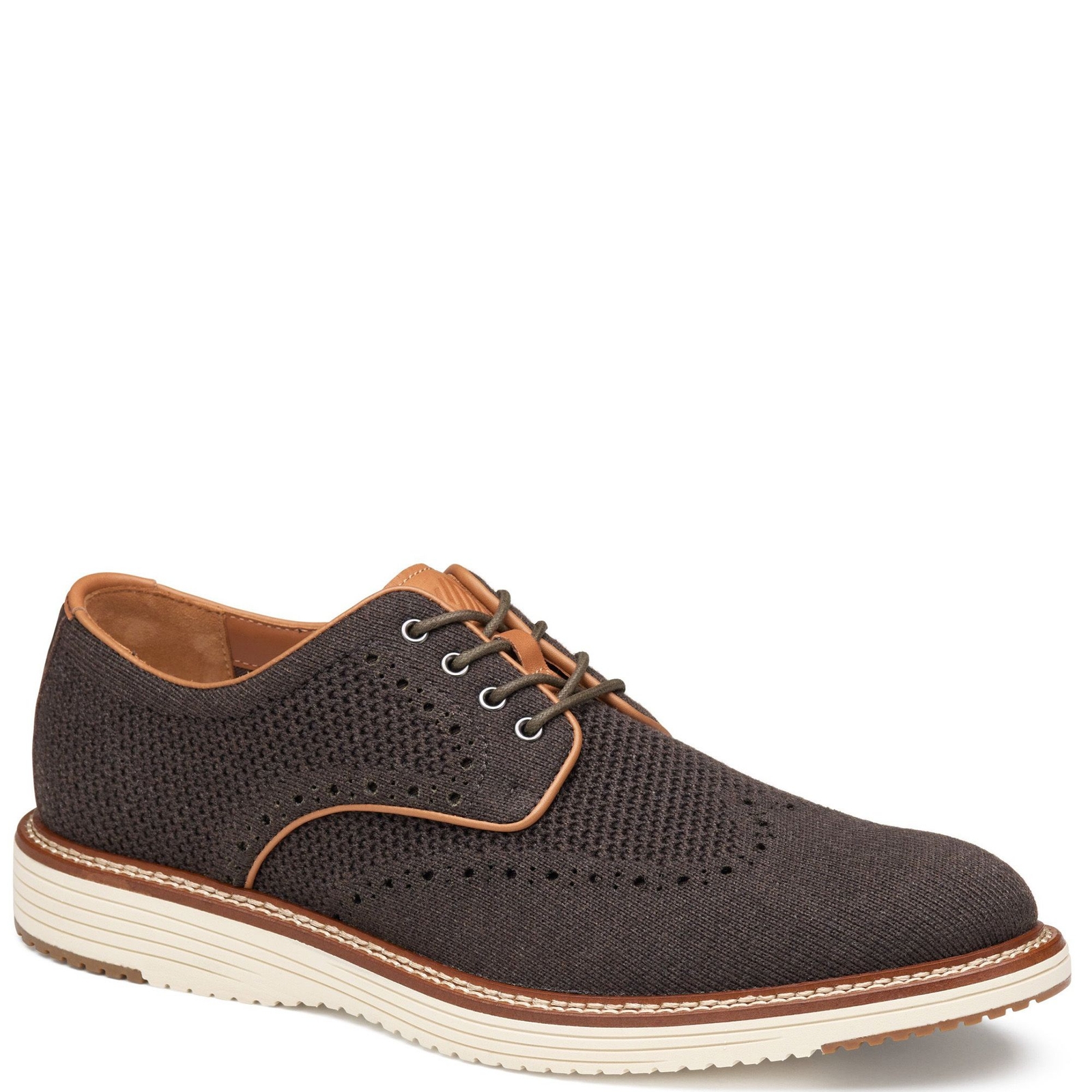 Johnston & Murphy Upton Knit Wingtip Men's Brown Oxford 10 M