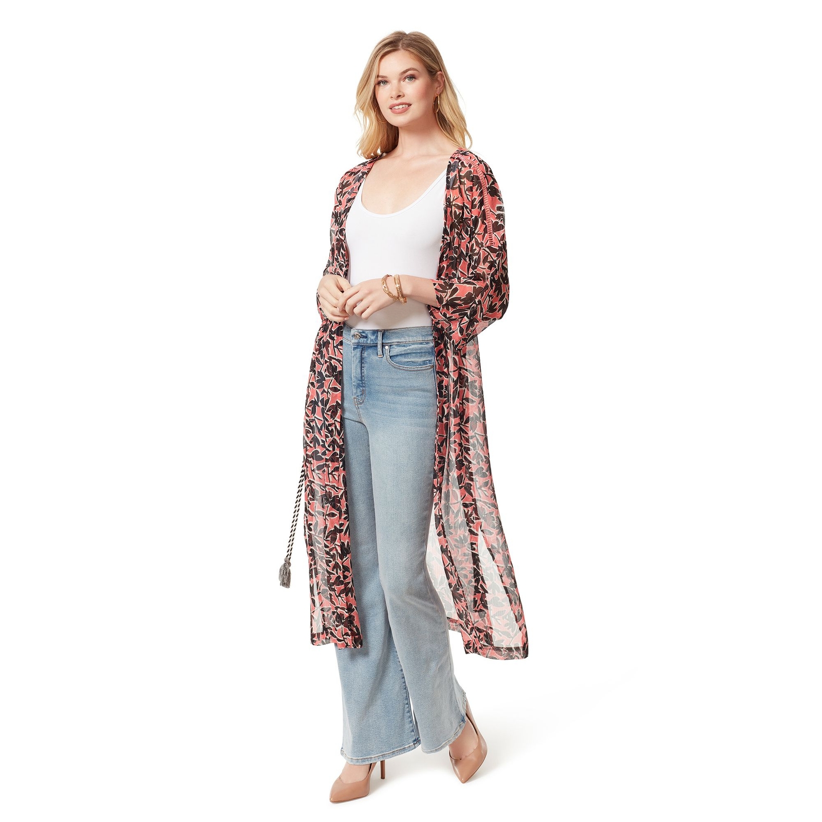 Jessica Simpson Women's Lailaa Chiffon Kimono Multi Jackets S