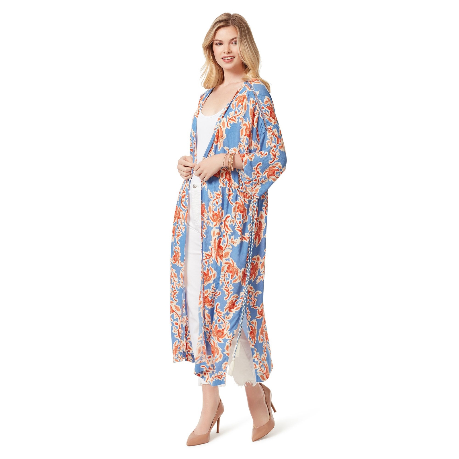 Jessica Simpson Women's Lailaa Chiffon Kimono Multi Jackets M