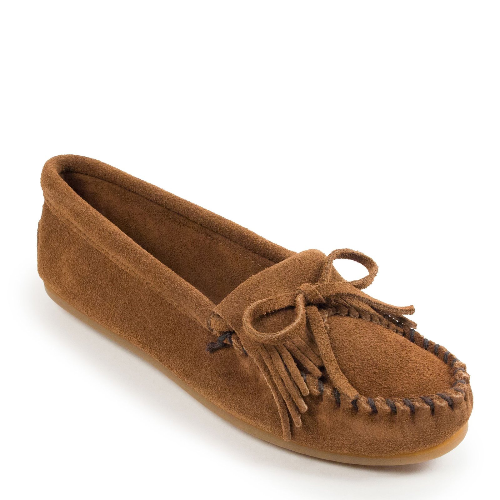 Minnetonka Women's Kilty Hardsole Moccasin - Coffee Bean