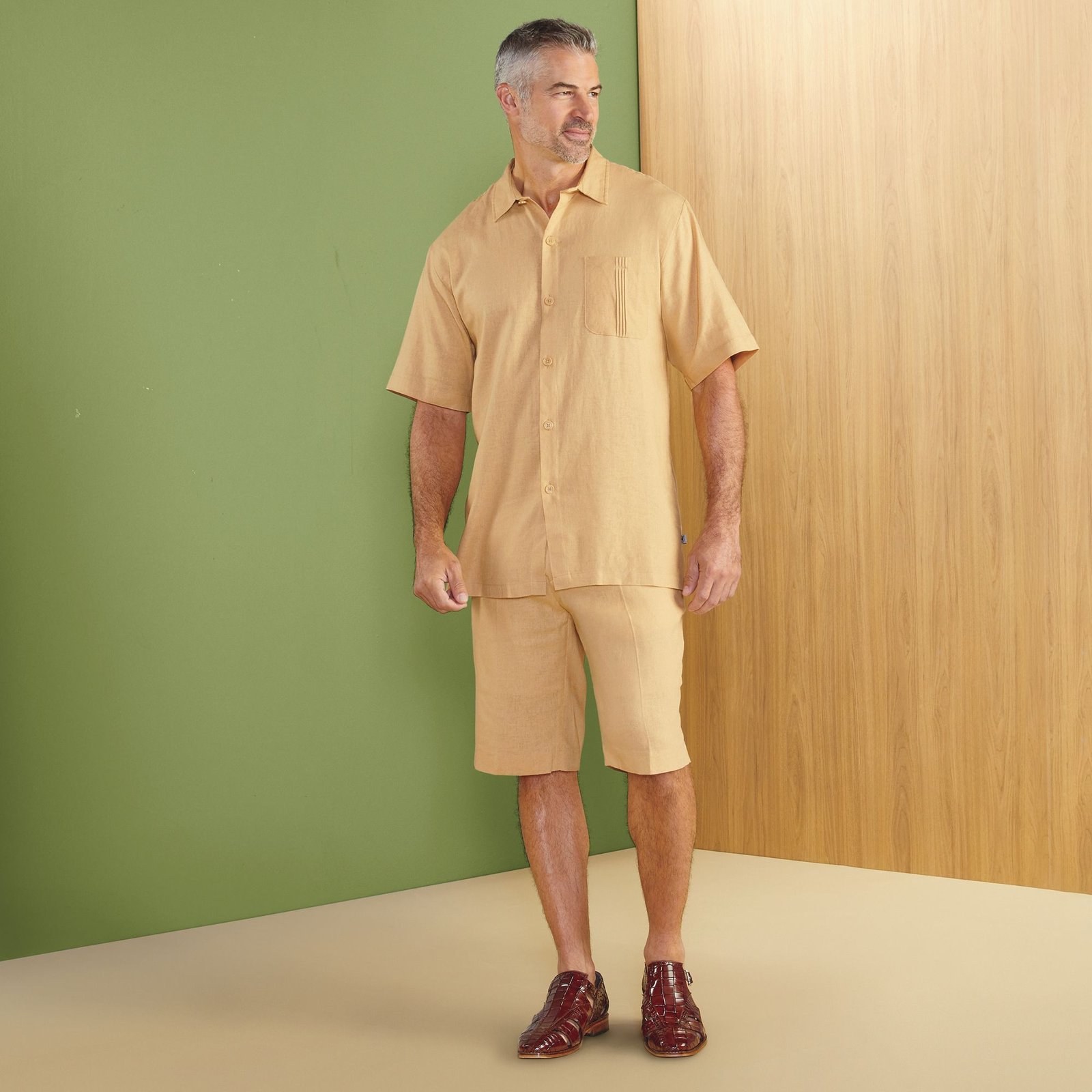 Stacy Adams Linen Short Set