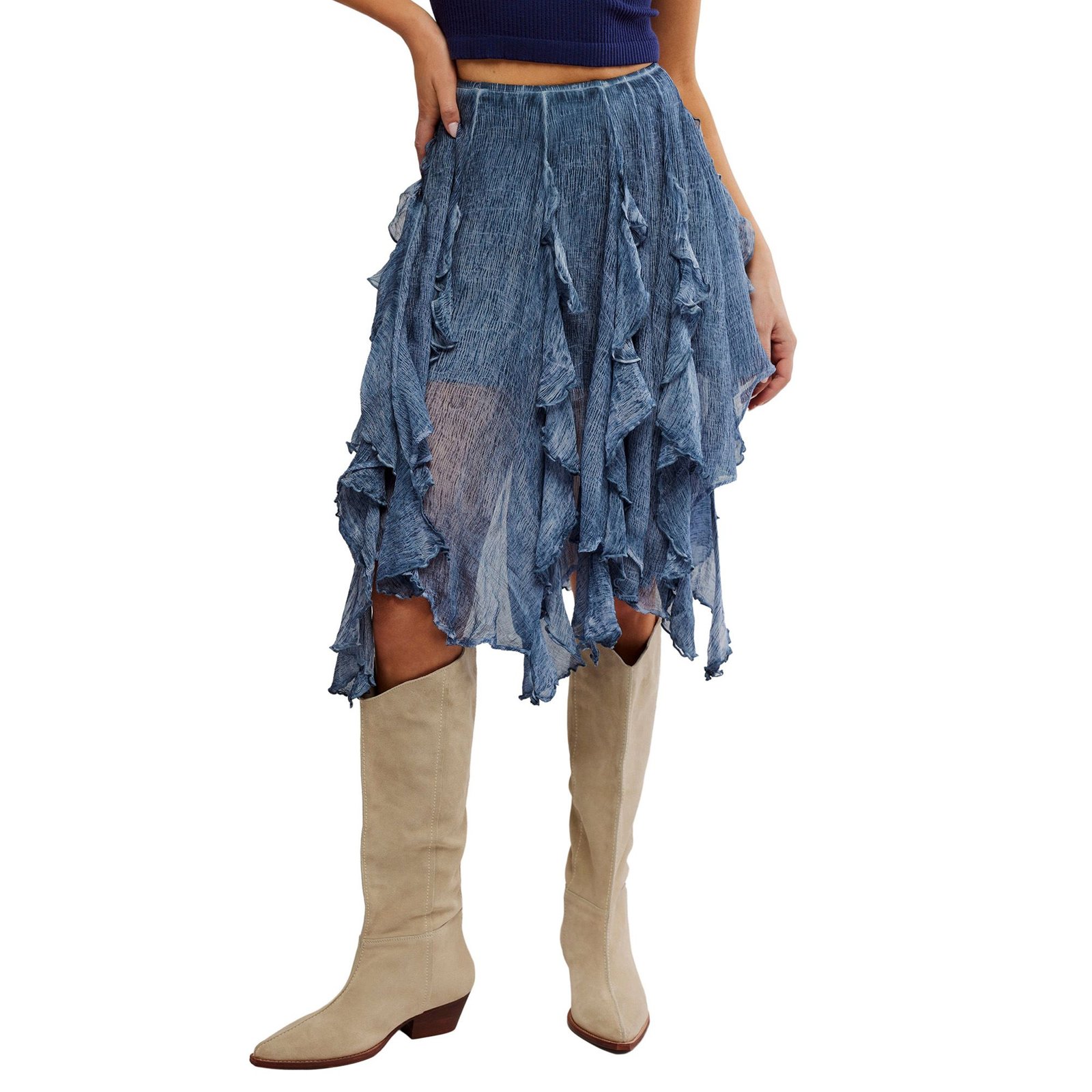 Free People Women's Susanna Midi Skirt Blue Skirts