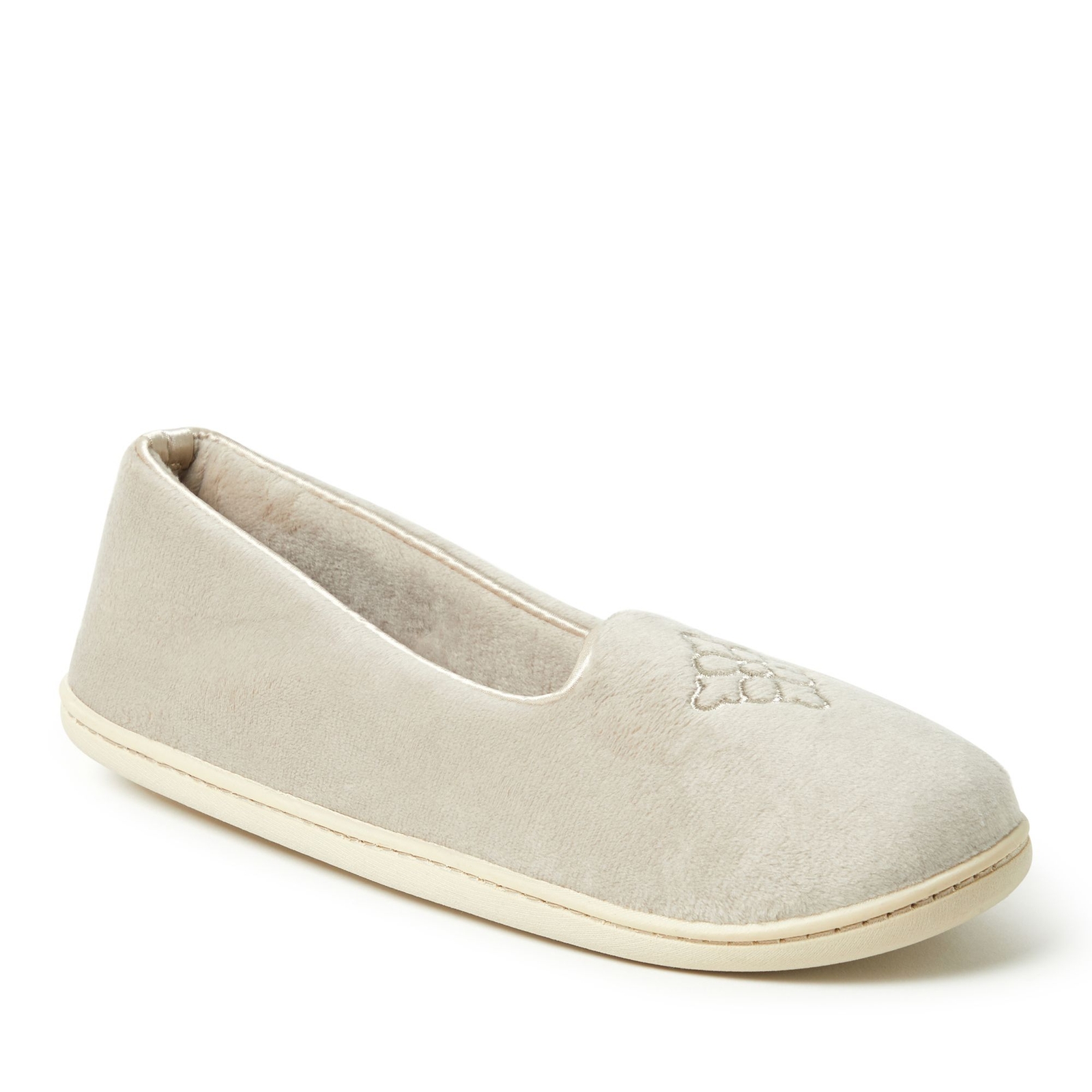 Dearfoams Rebecca Velour Closed Back Women's Pewter Slipper S W