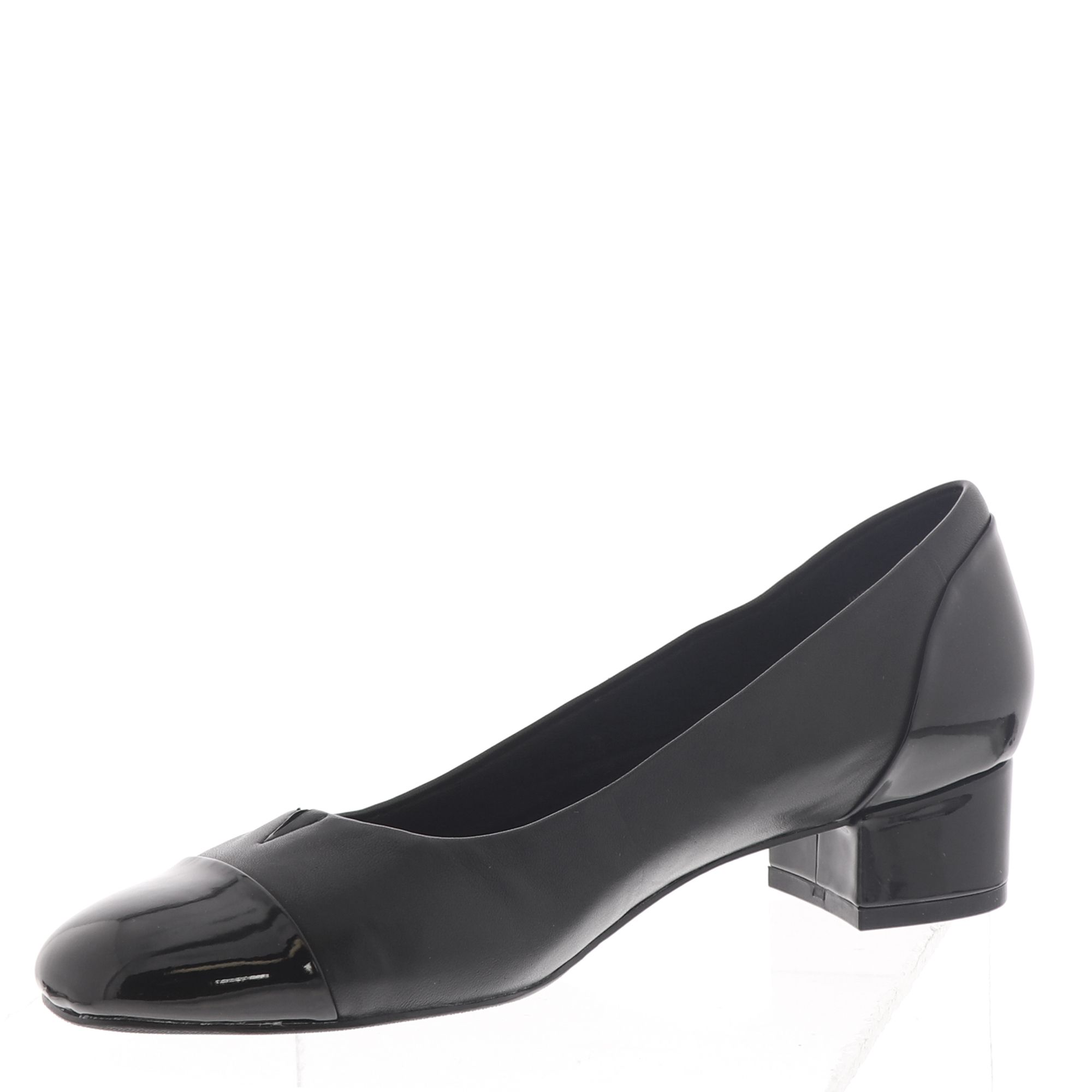 Trotters Women's Pumps Black Leather/Patent Leather 7 Narrow for