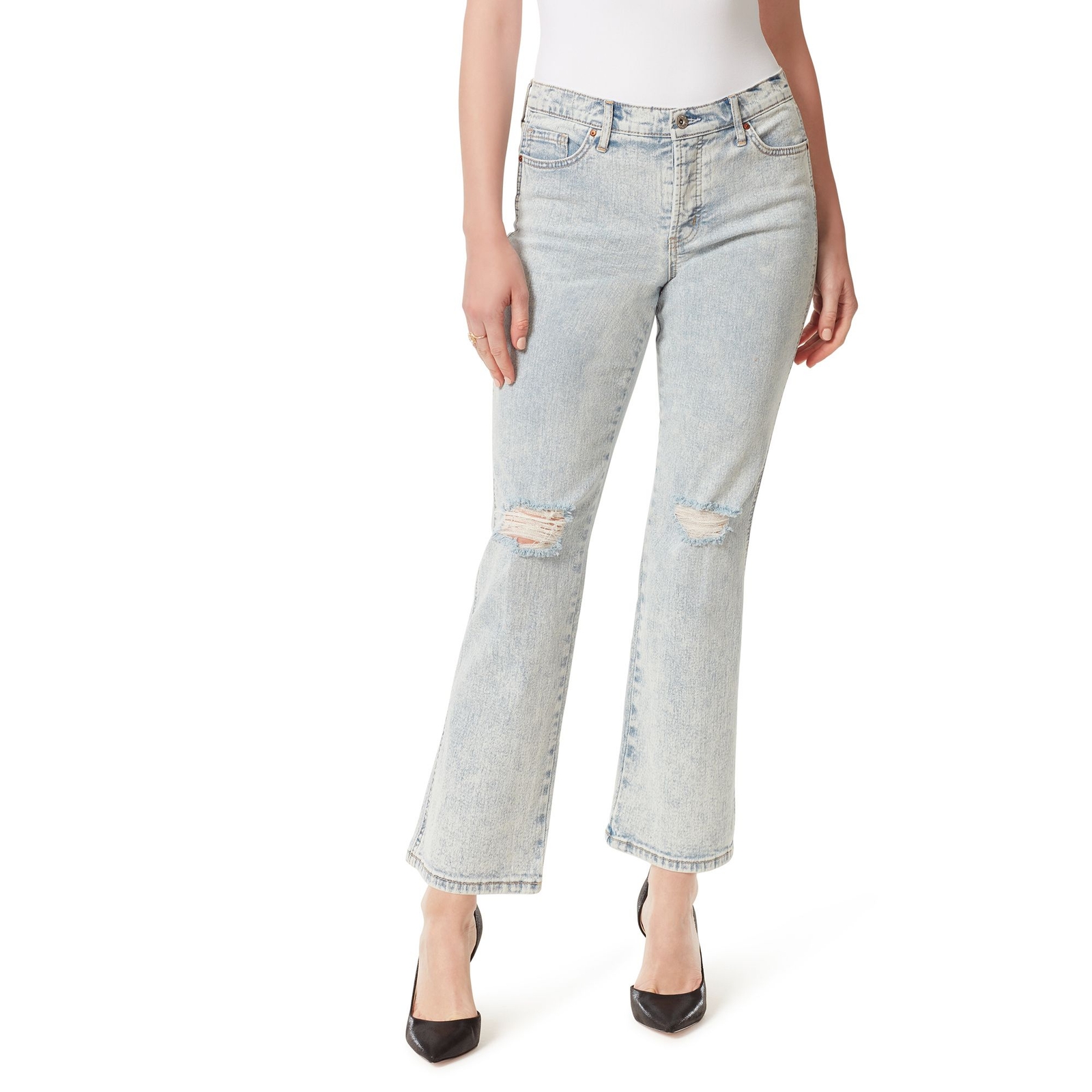 Jessica Simpson Women's Flirt Straight Boot Jean Multi Pants 32-Regular